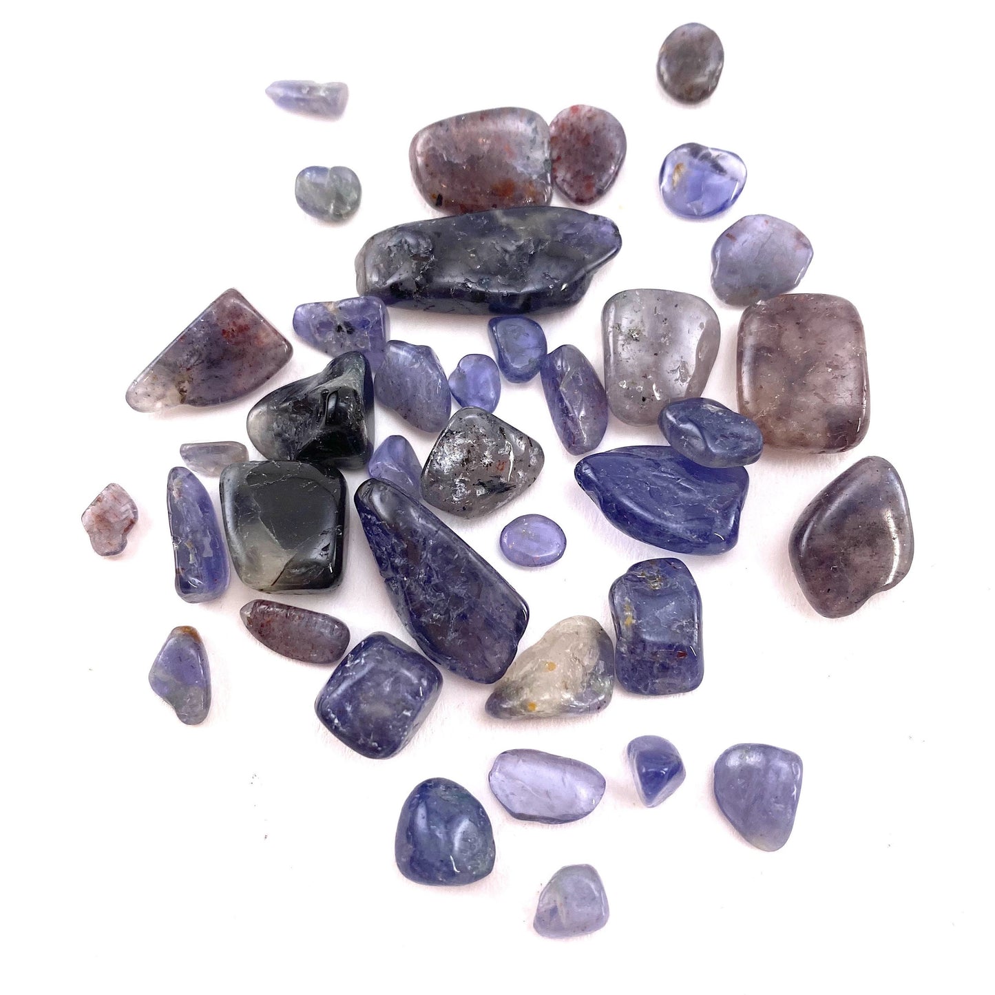 20g of Iolite, mini tumbled stones, tumbled crystal, tumbled cordierite, iolite chips