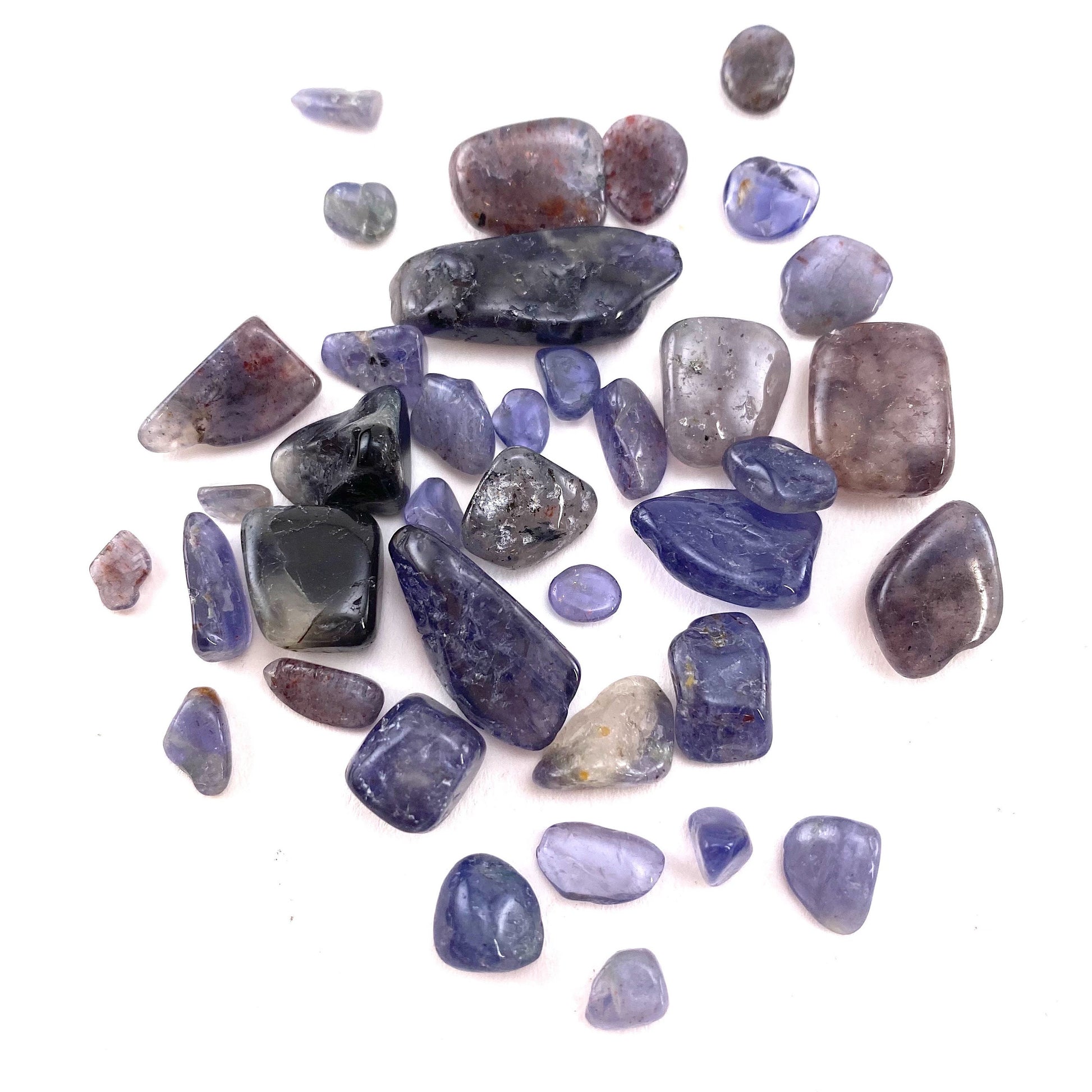 20g of Iolite, mini tumbled stones, tumbled crystal, tumbled cordierite, iolite chips