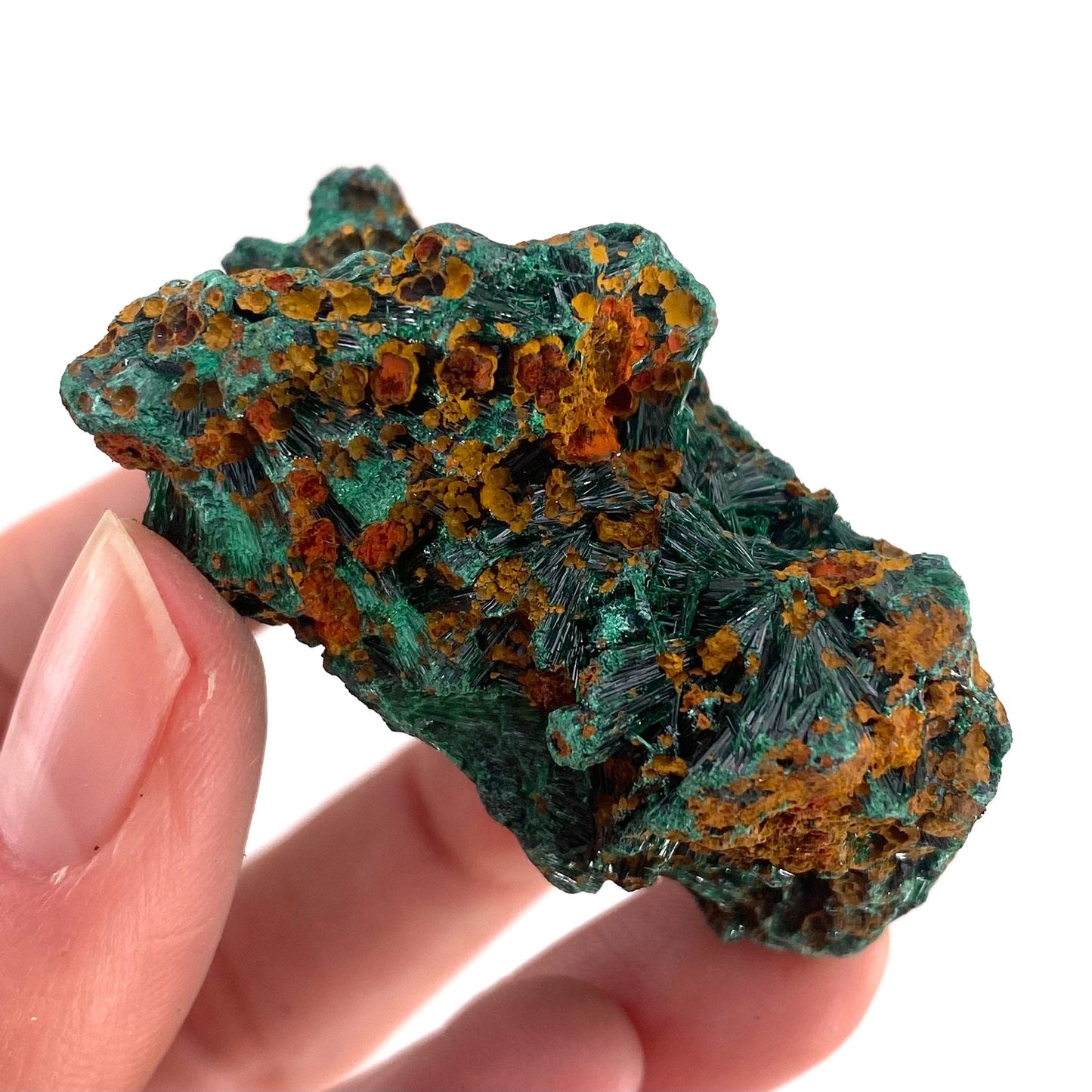 Fibrous Velvet Malachite Specimen (Congo), natural malachite, velvet malachite, malachite crystal