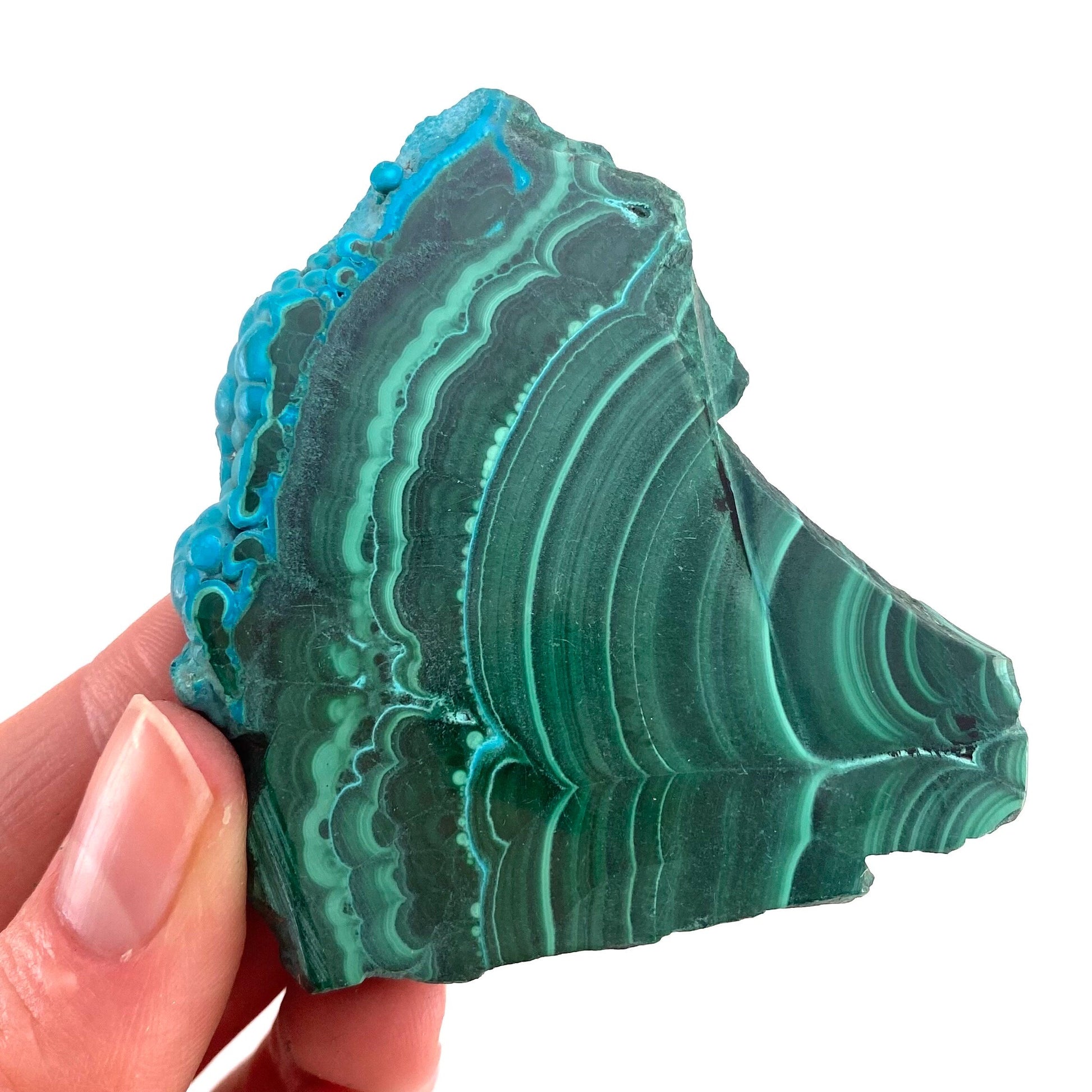 Malachite & Chrysocolla Slice (Congo), natural malachite, malachite slice, malachite slab, malacolla slice, polished malachite