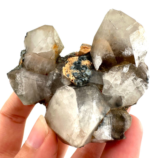 Gitter Quartz with Feldspar & Foitite (Namibia) | lattice quartz, smoky quartz crystal, smoky quartz point, quartz crystal, crystals