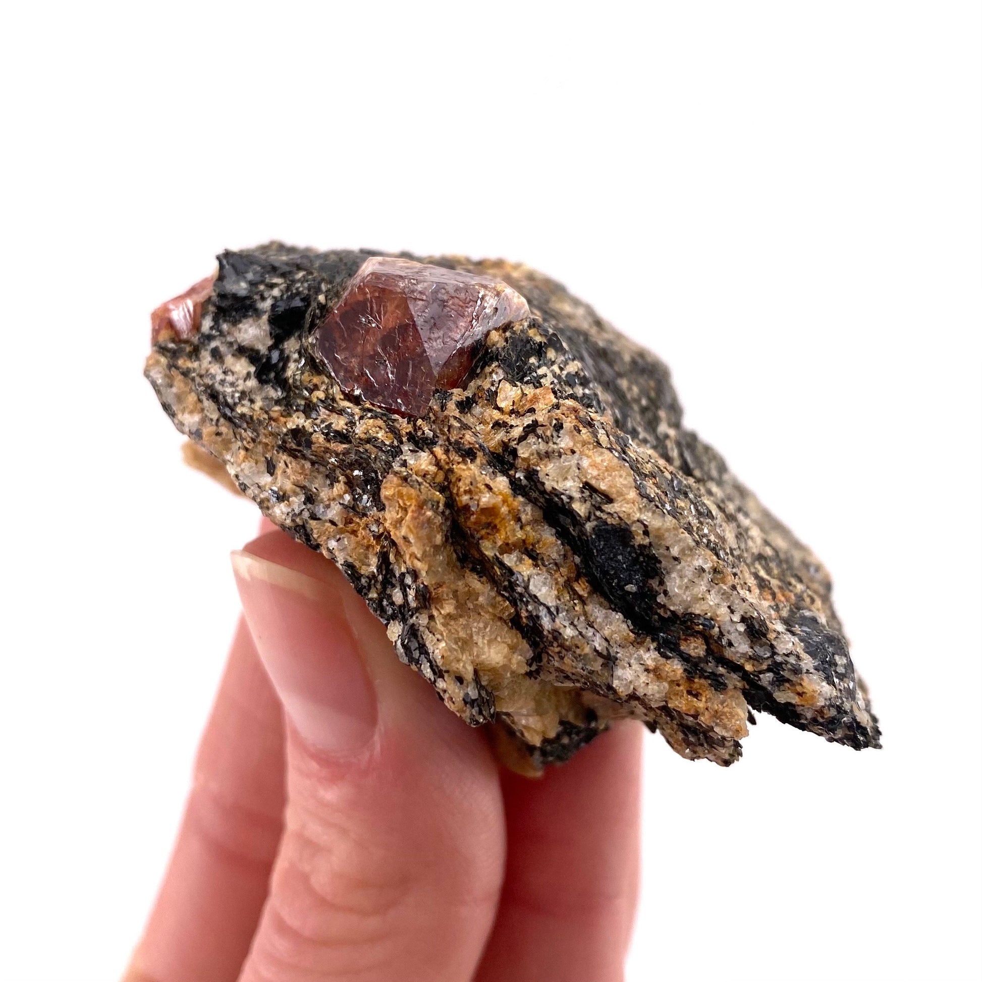Red Zircon on Matrix (Pakistan) | natural red zircon, raw zircon, zircon crystal, natural crystal, mineral specimen, rare crystals