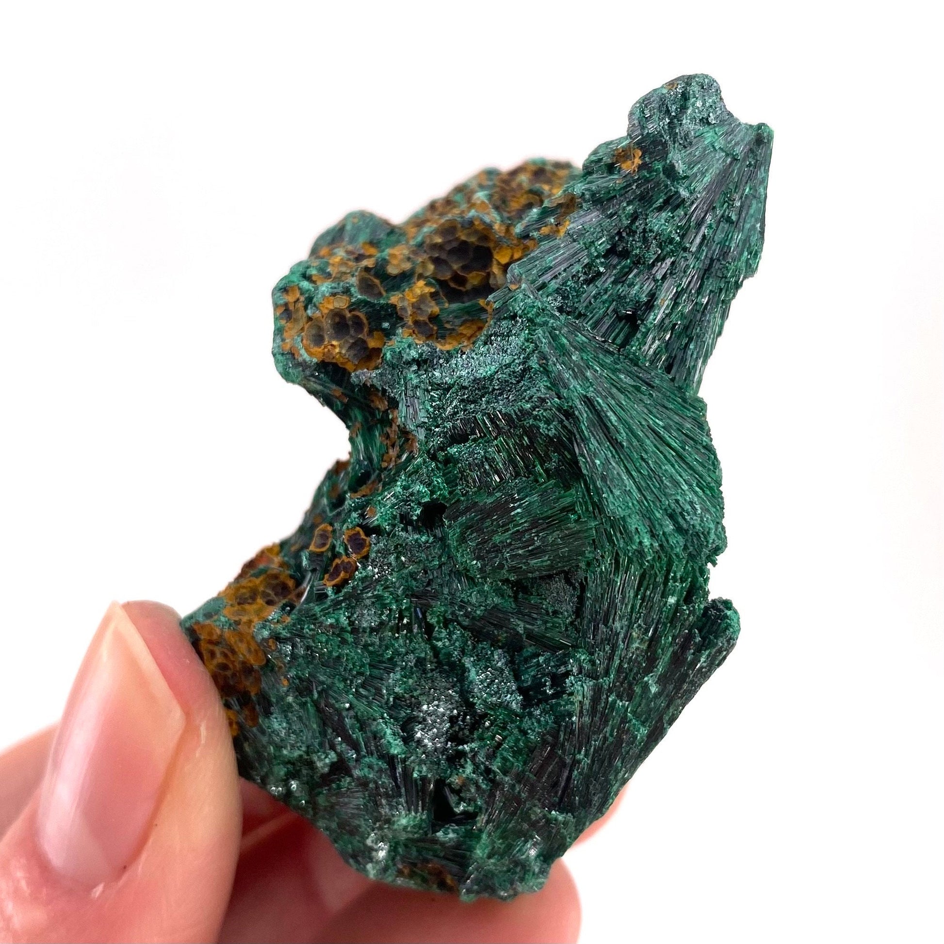 Fibrous Velvet Malachite Specimen (Congo), natural malachite, velvet malachite, malachite crystal