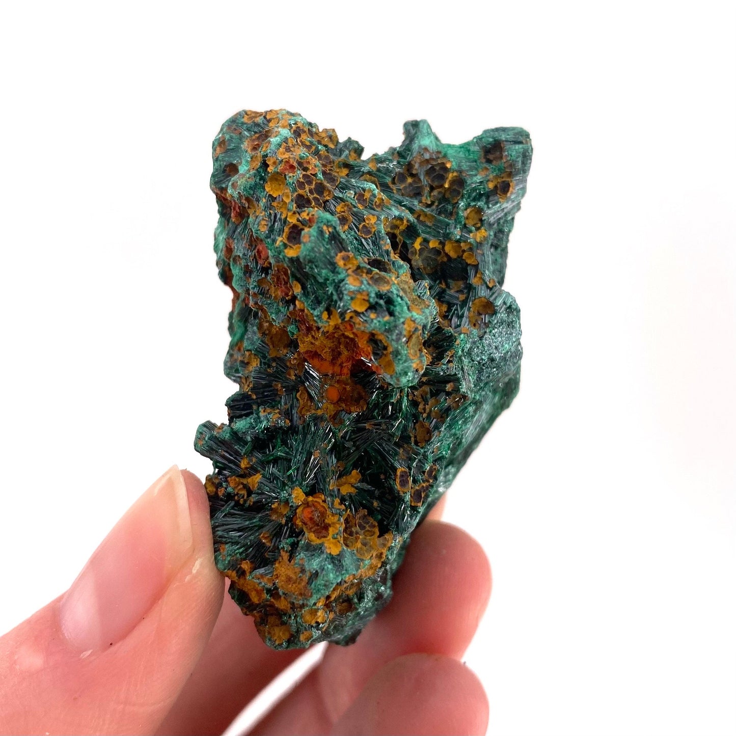 Fibrous Velvet Malachite Specimen (Congo), natural malachite, velvet malachite, malachite crystal