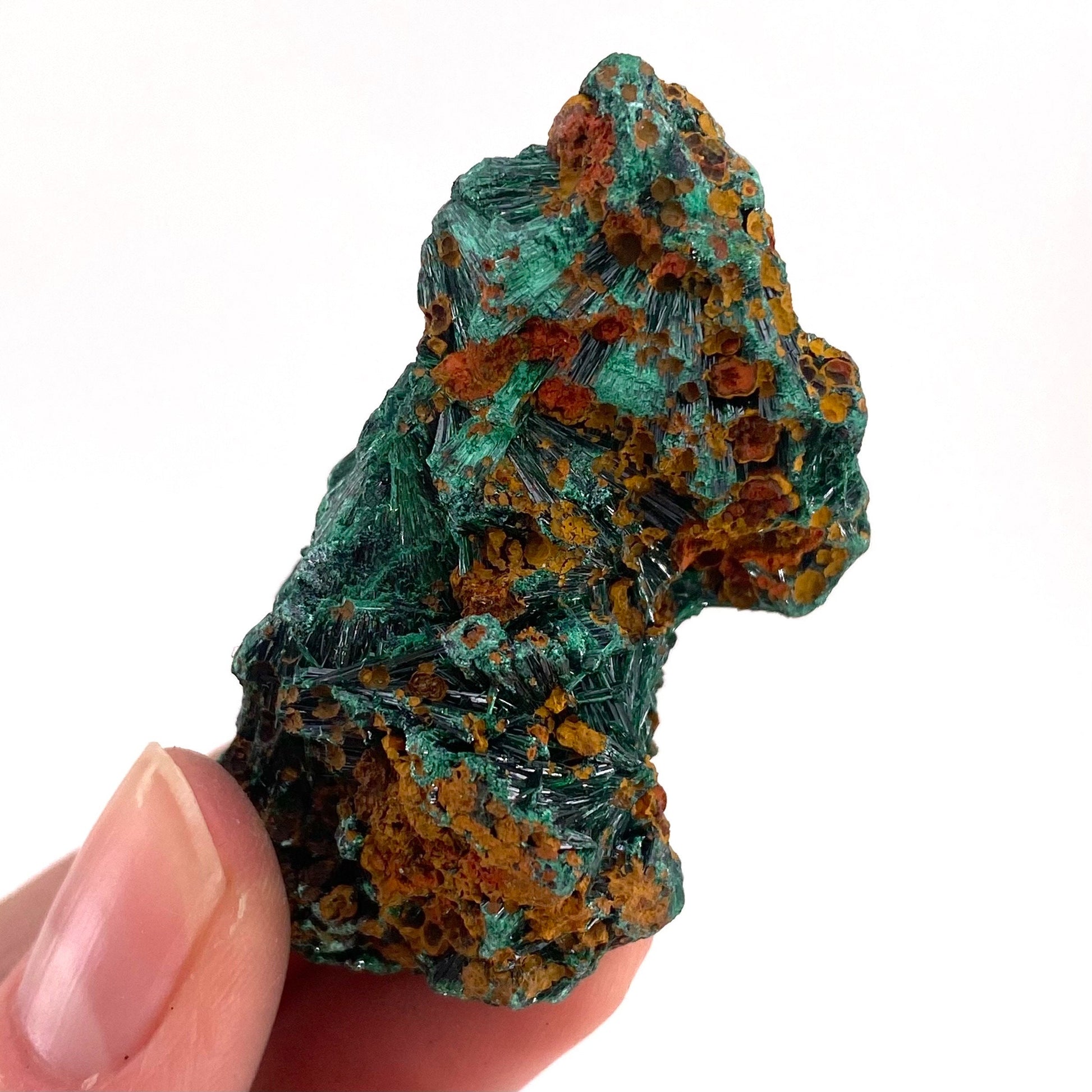 Fibrous Velvet Malachite Specimen (Congo), natural malachite, velvet malachite, malachite crystal