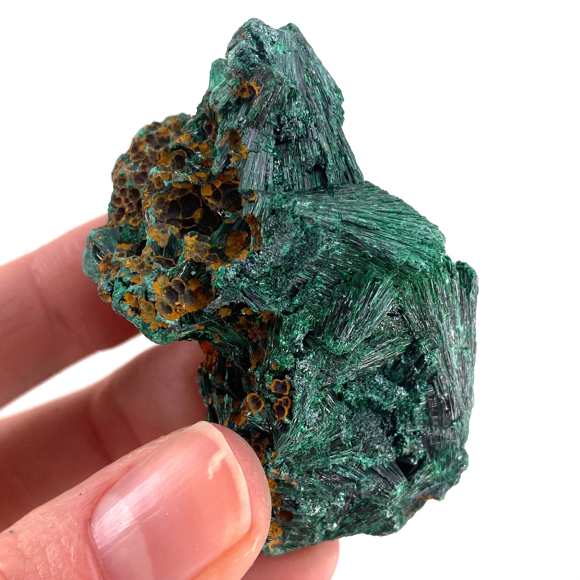 Fibrous Velvet Malachite Specimen (Congo), natural malachite, velvet malachite, malachite crystal