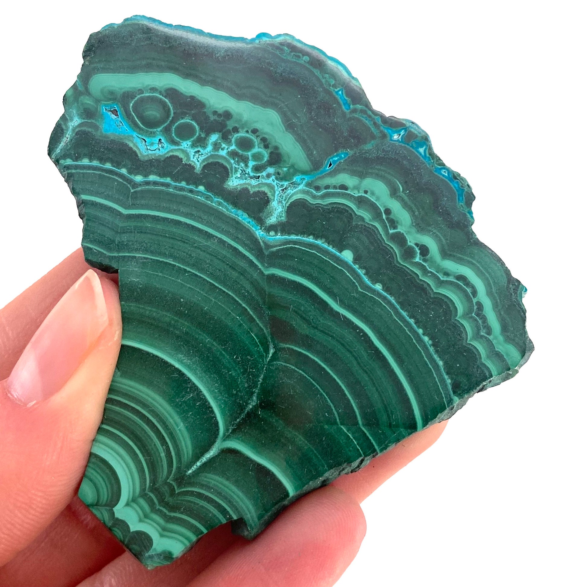 Malachite & Chrysocolla Slice (Congo), natural malachite, malachite slice, malachite slab, malacolla slice, polished malachite
