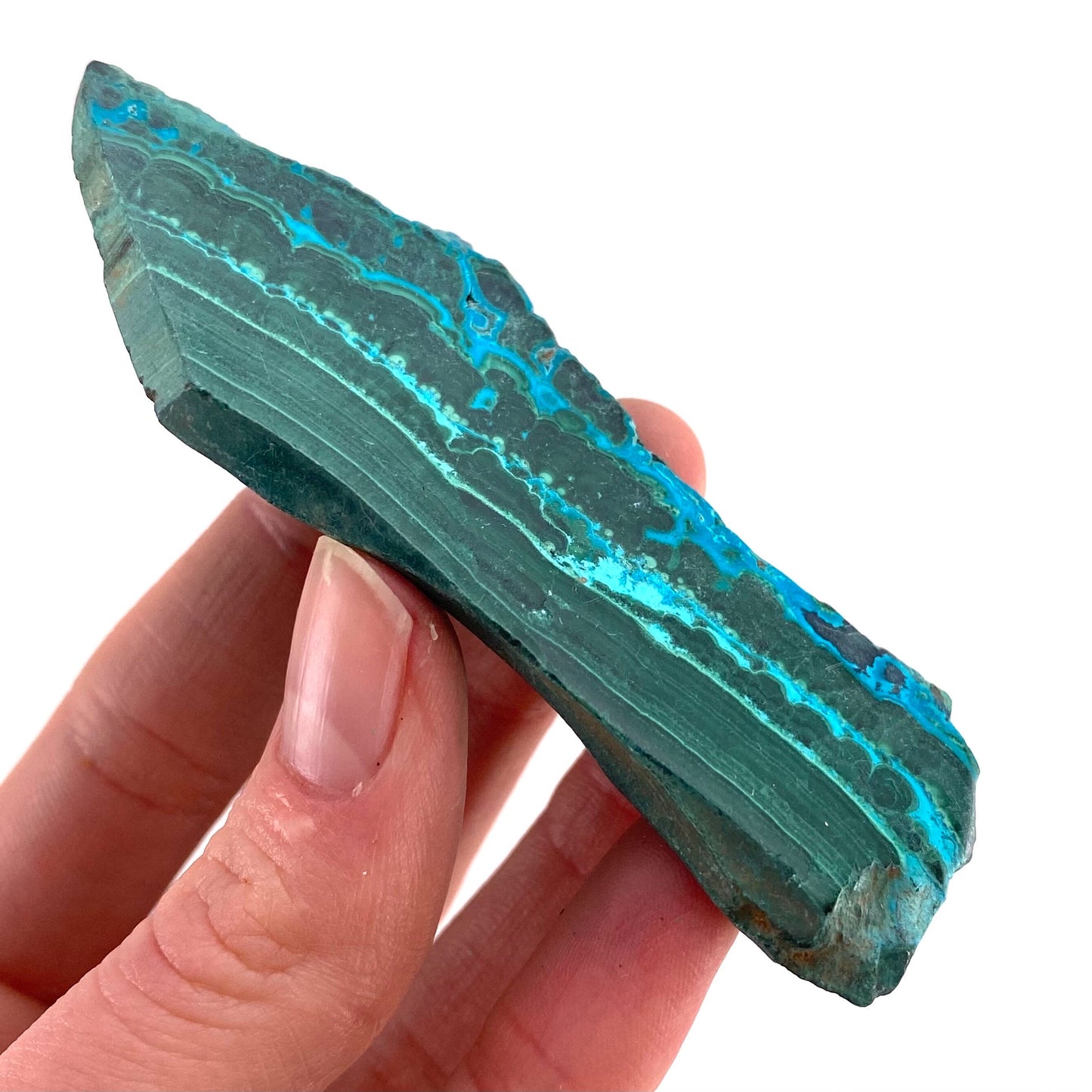 Malachite & Chrysocolla Slice (Congo), natural malachite, malachite slice, malachite slab, malacolla slice, polished malachite