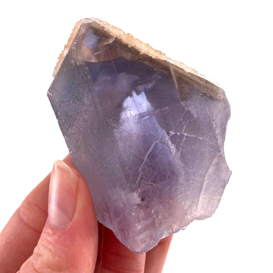 Purple Cubic Fluorite with Calcite (Pakistan) | purple fluorite, raw fluorite, fluorite cluster, purple fluorite