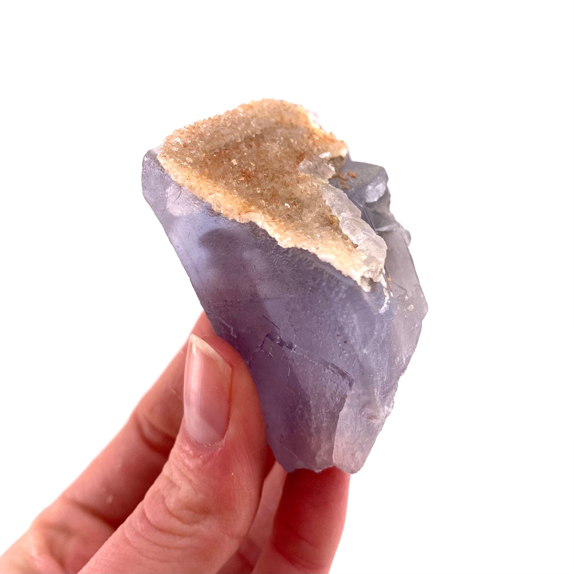 Purple Cubic Fluorite with Calcite (Pakistan) | purple fluorite, raw fluorite, fluorite cluster, purple fluorite