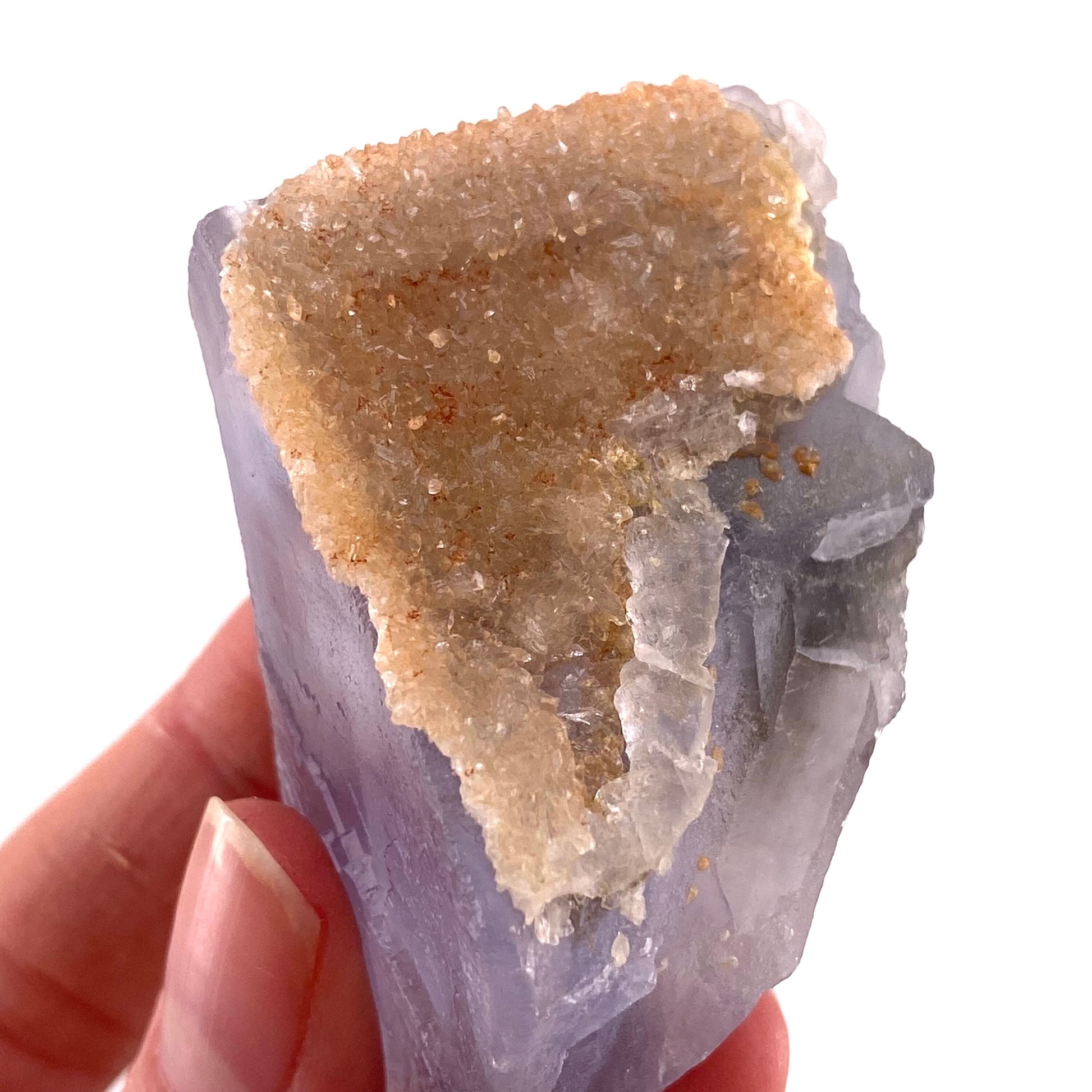 Purple Cubic Fluorite with Calcite (Pakistan) | purple fluorite, raw fluorite, fluorite cluster, purple fluorite