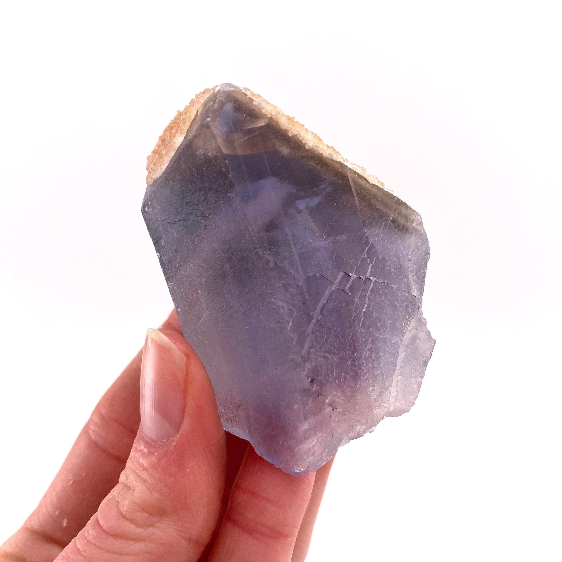 Purple Cubic Fluorite with Calcite (Pakistan) | purple fluorite, raw fluorite, fluorite cluster, purple fluorite