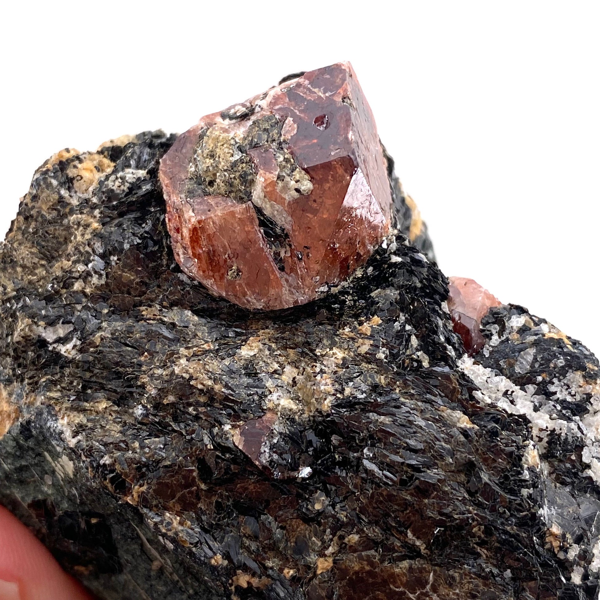 Red Zircon on Matrix (Pakistan) | natural red zircon, raw zircon, zircon crystal, natural crystal, mineral specimen, rare crystals