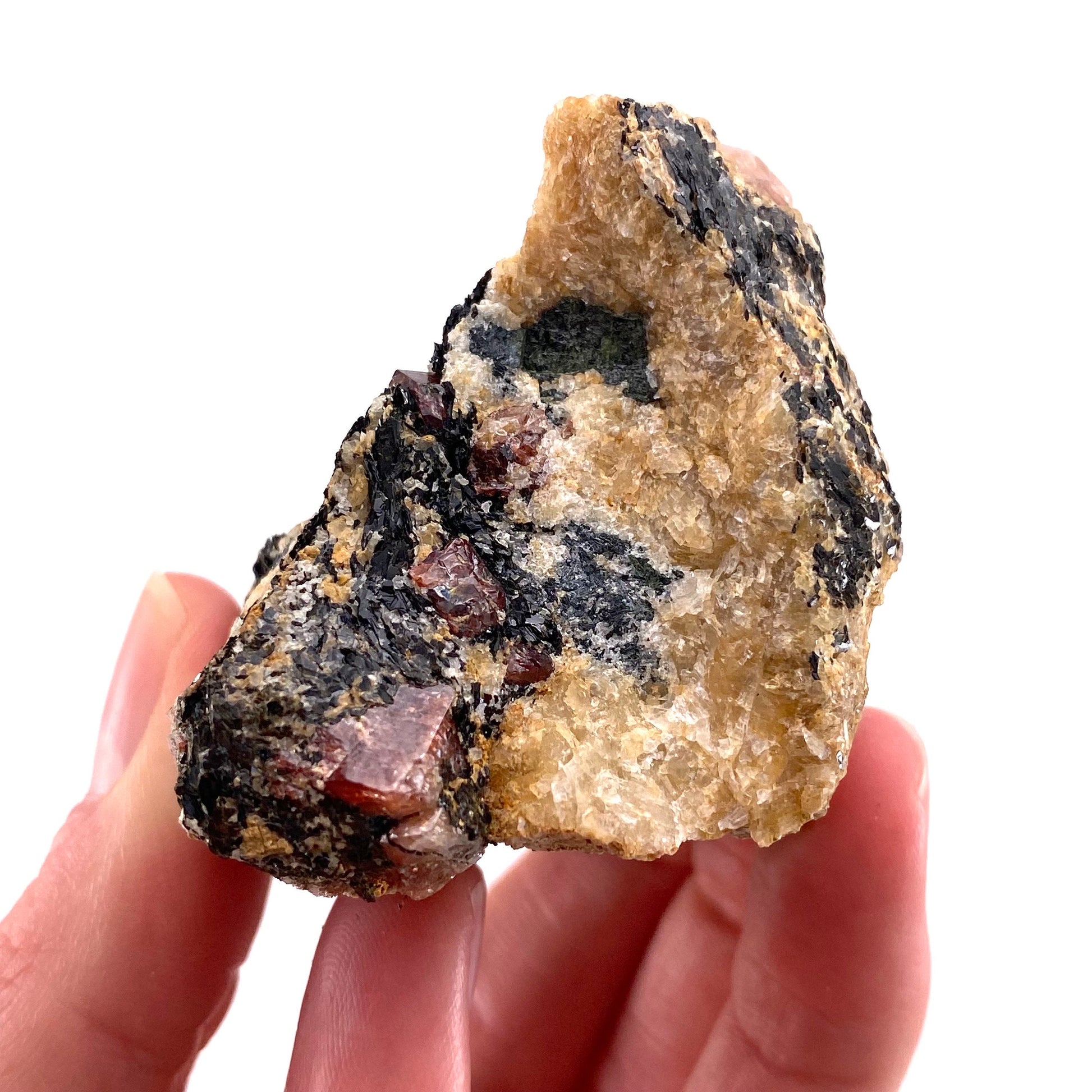 Red Zircon on Matrix (Pakistan) | natural red zircon, raw zircon, zircon crystal, natural crystal, mineral specimen, rare crystals