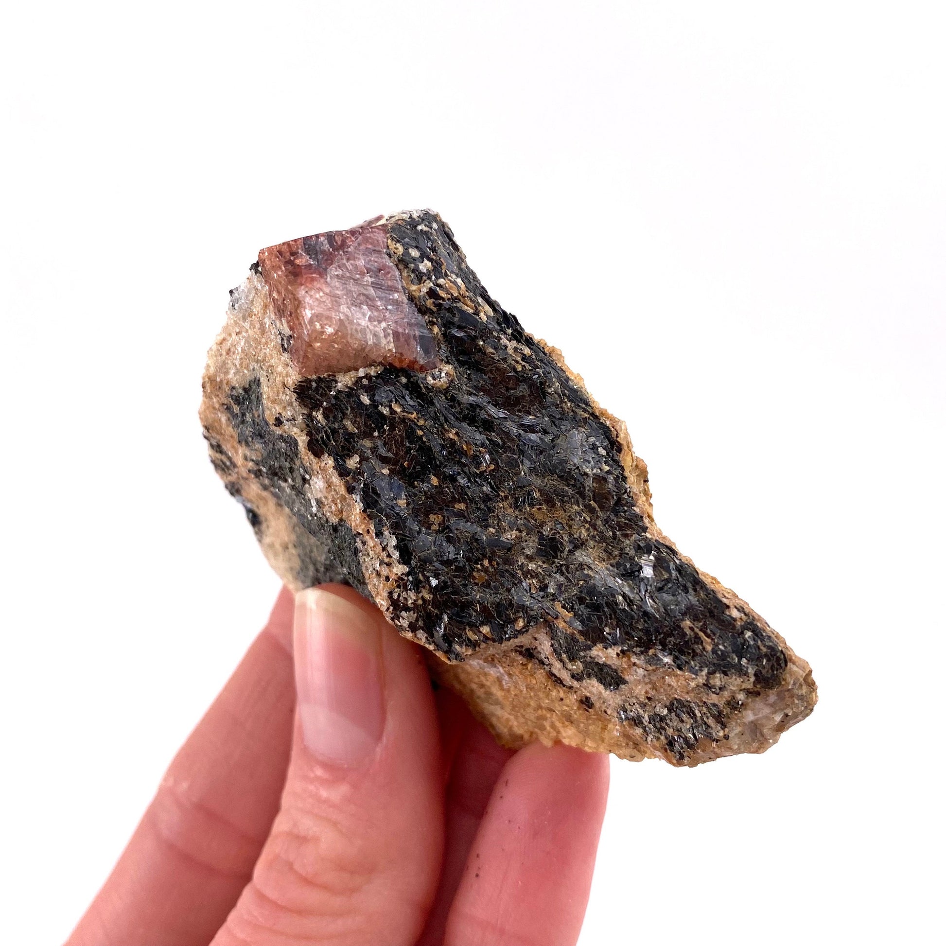 Red Zircon on Matrix (Pakistan) | natural red zircon, raw zircon, zircon crystal, natural crystal, mineral specimen, rare crystals