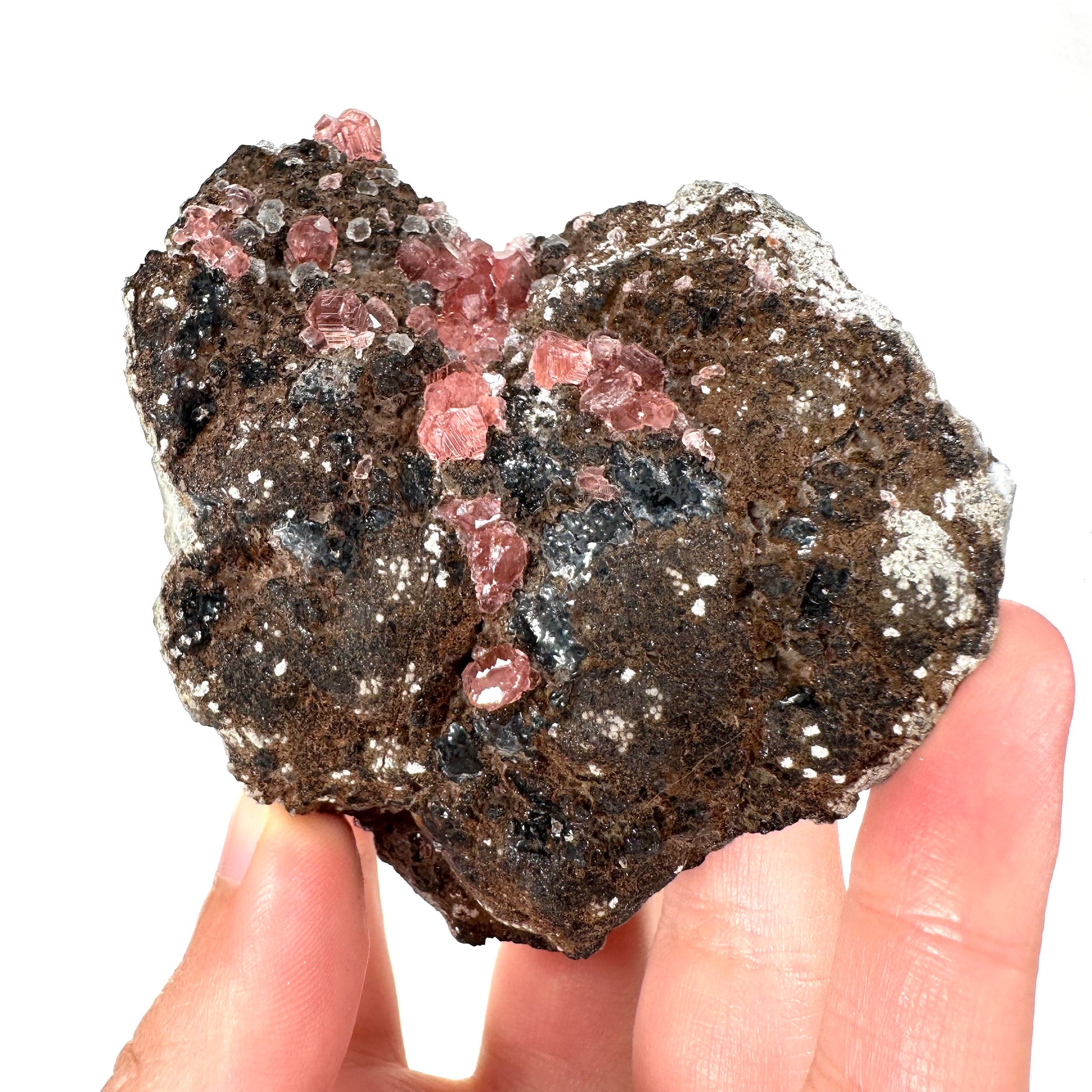 Rhodochrosite on Matrix (Peru) | rhodochrosite crystal, rare crystals, mineral specimen, rare minerals, natural rhodochrosite