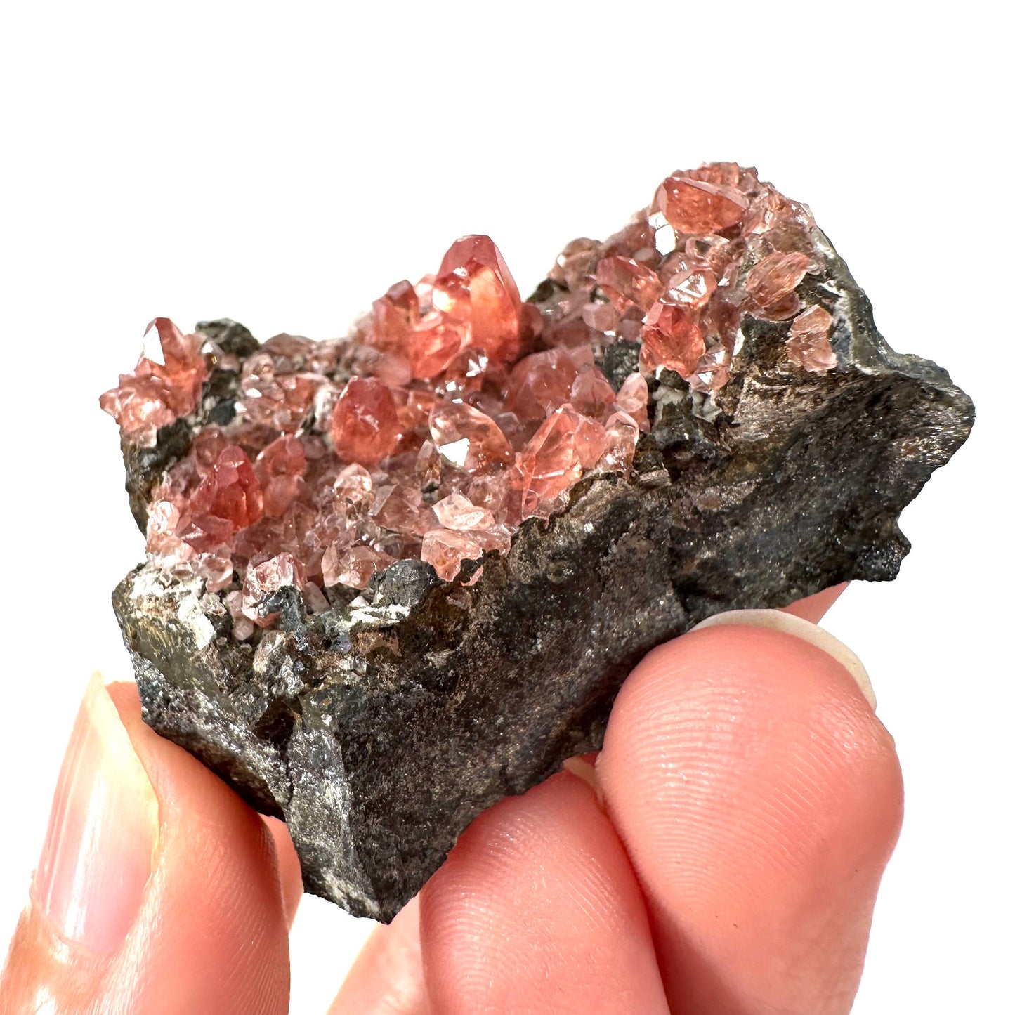 Rhodochrosite on Matrix (Peru) | rhodochrosite crystal, rare crystals, mineral specimen, rare minerals, natural rhodochrosite