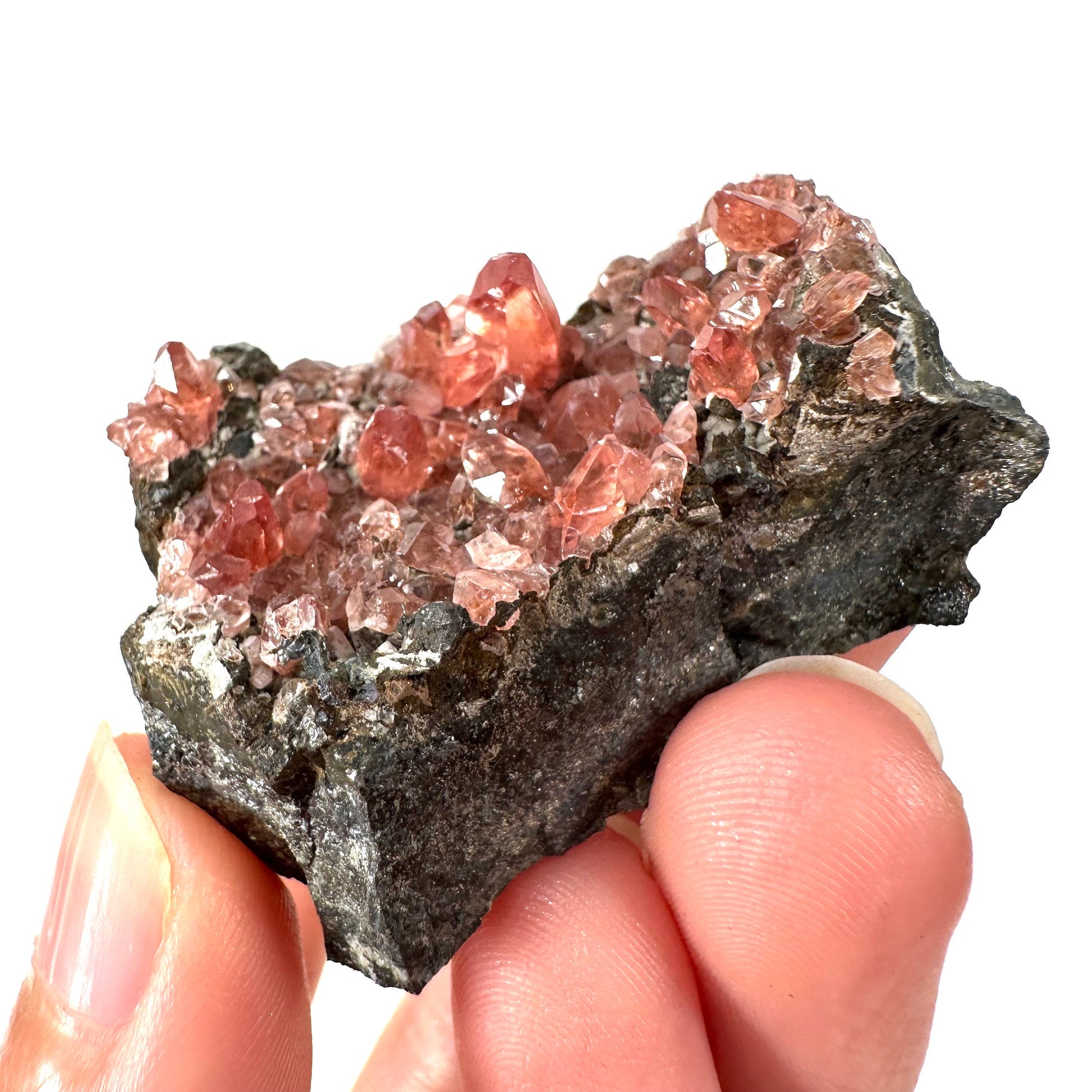 Rhodochrosite on Matrix (Peru) | rhodochrosite crystal, rare crystals, mineral specimen, rare minerals, natural rhodochrosite