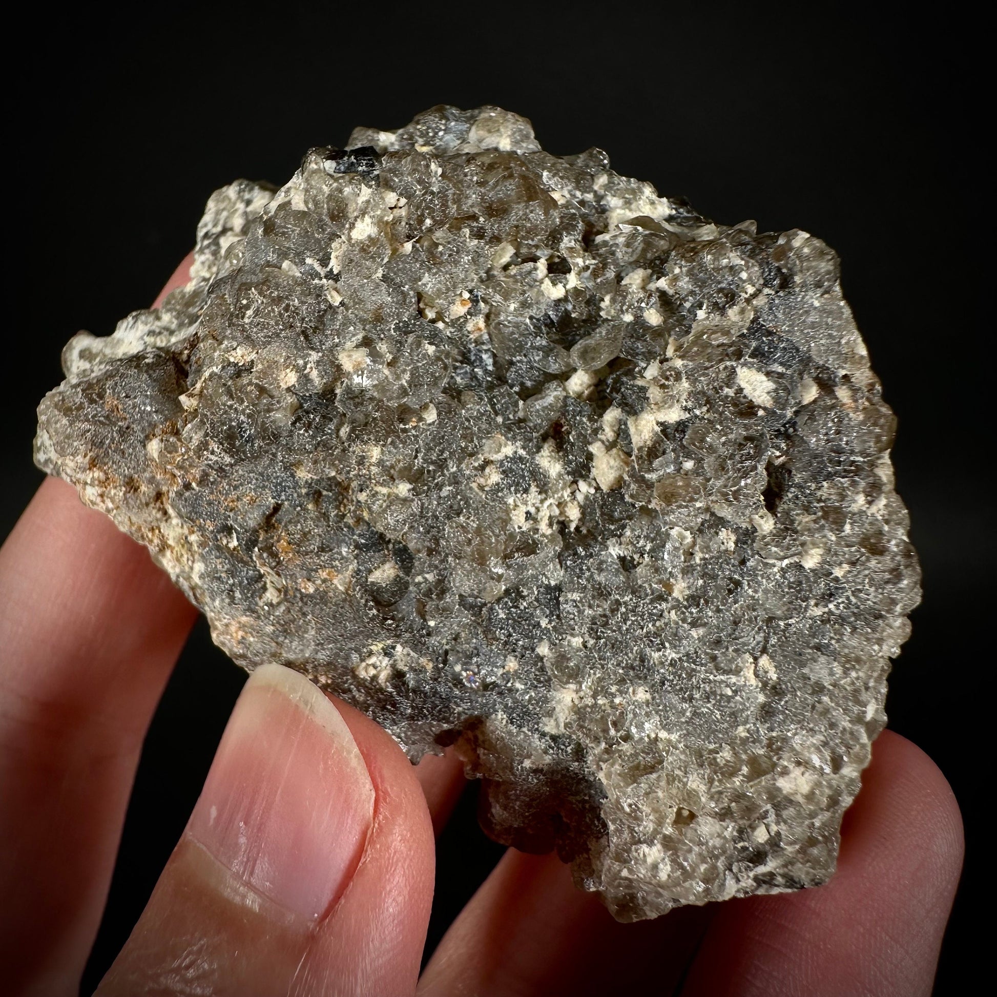 Hyalite Opal on Smoky Quartz (Namibia), UV reactive hyalite opal, smoky quartz crystal, rare minerals, rare crystals, fluorescent crystals