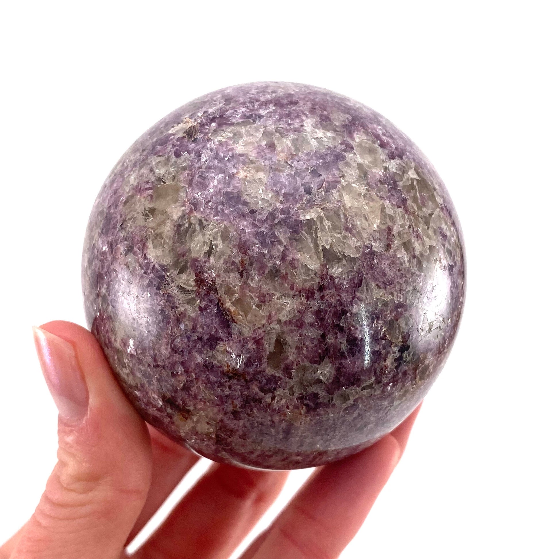 Lepidolite Sphere, crystal ball, lepidolite crystal ball, lepidolite