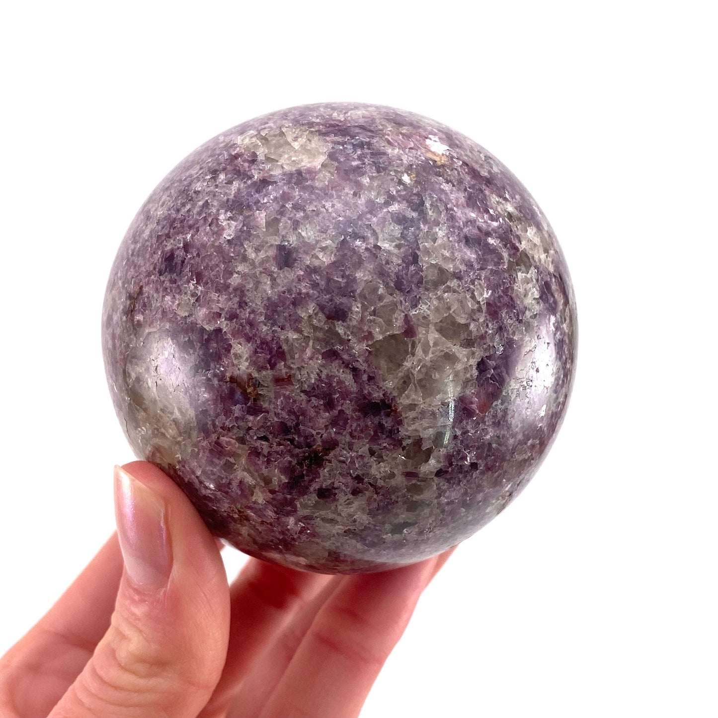 Lepidolite Sphere, crystal ball, lepidolite crystal ball, lepidolite