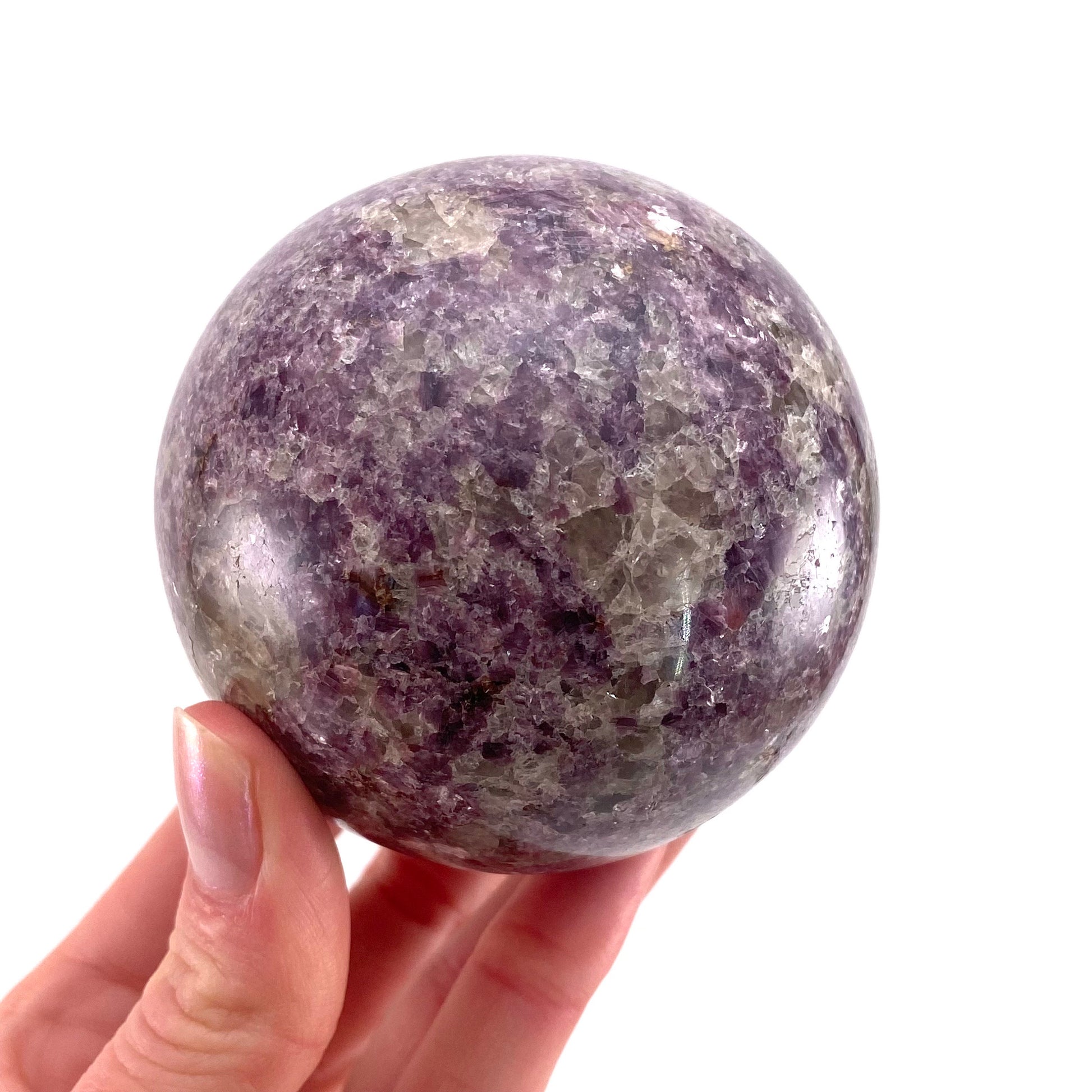 Lepidolite Sphere, crystal ball, lepidolite crystal ball, lepidolite