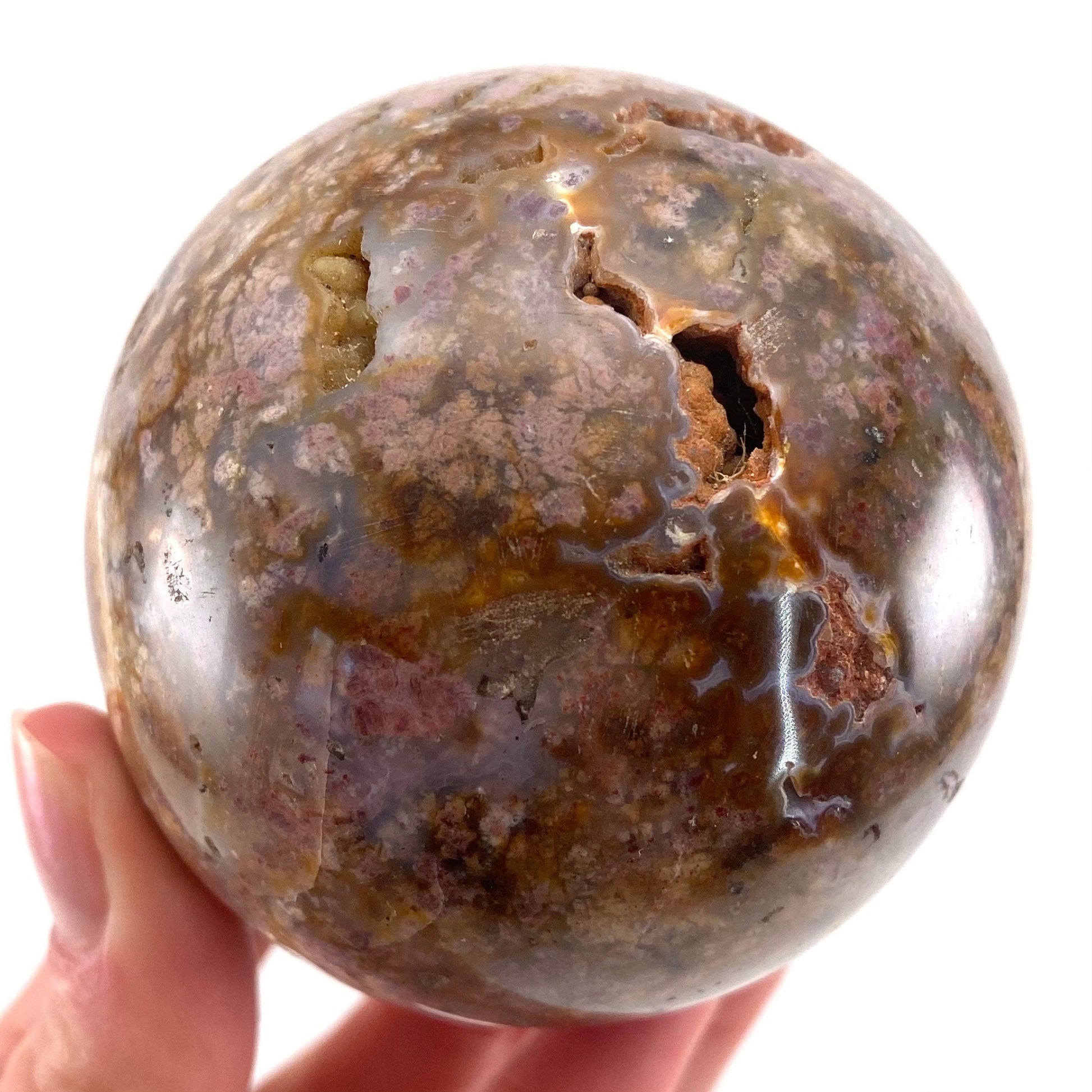 Druzy Cave Jasper sphere, crystal ball, ocean jasper, polished druzy jasper, ocean jasper ball