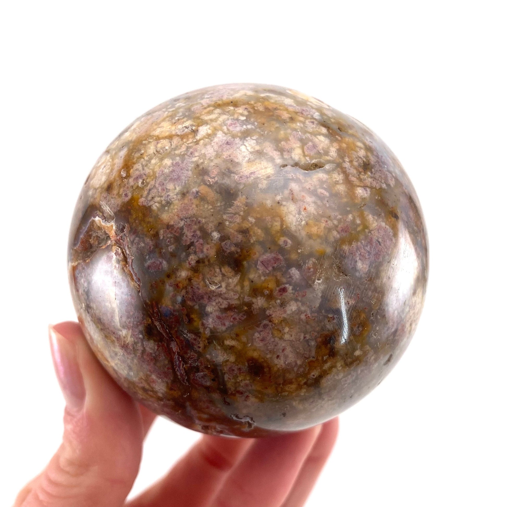 Druzy Cave Jasper sphere, crystal ball, ocean jasper, polished druzy jasper, ocean jasper ball
