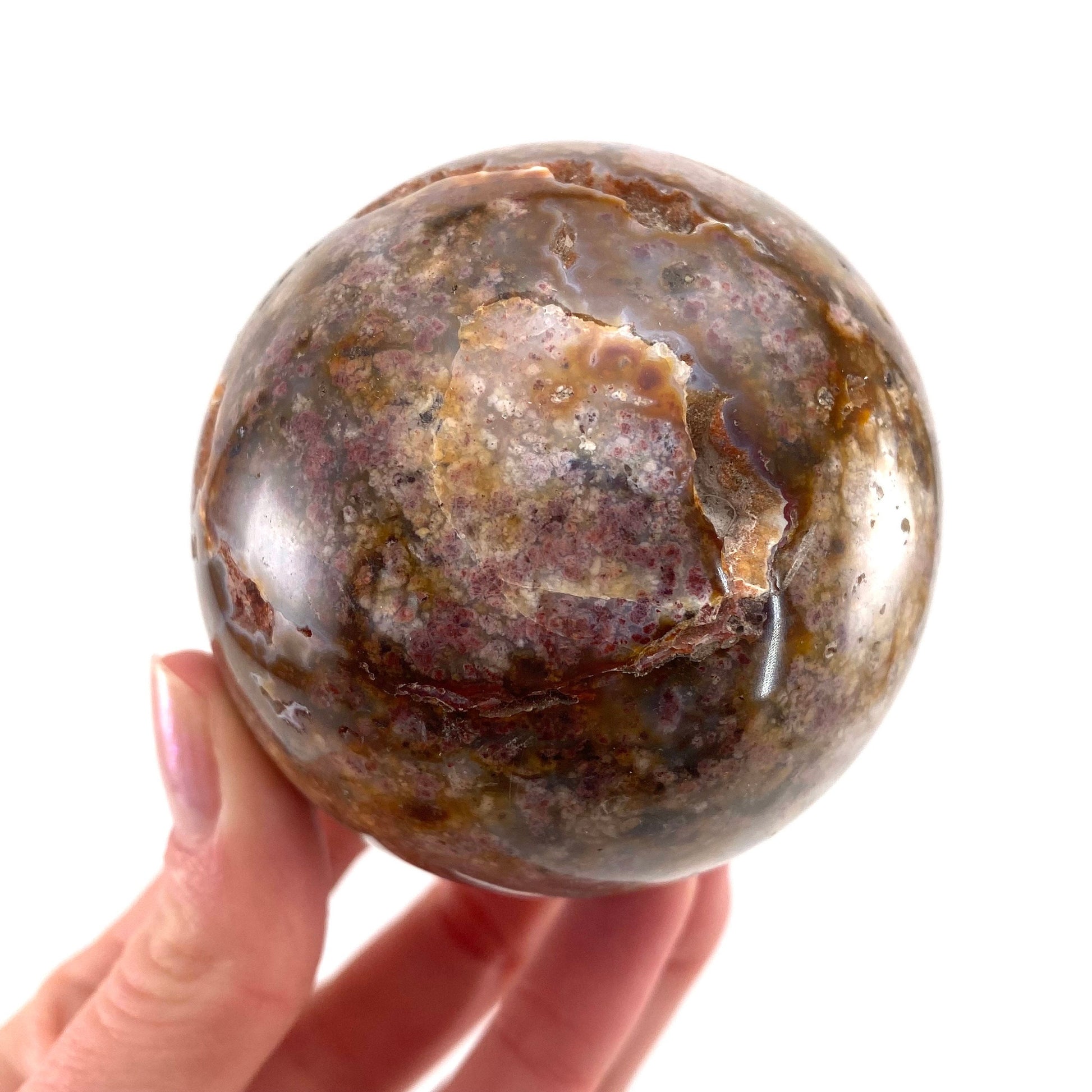 Druzy Cave Jasper sphere, crystal ball, ocean jasper, polished druzy jasper, ocean jasper ball