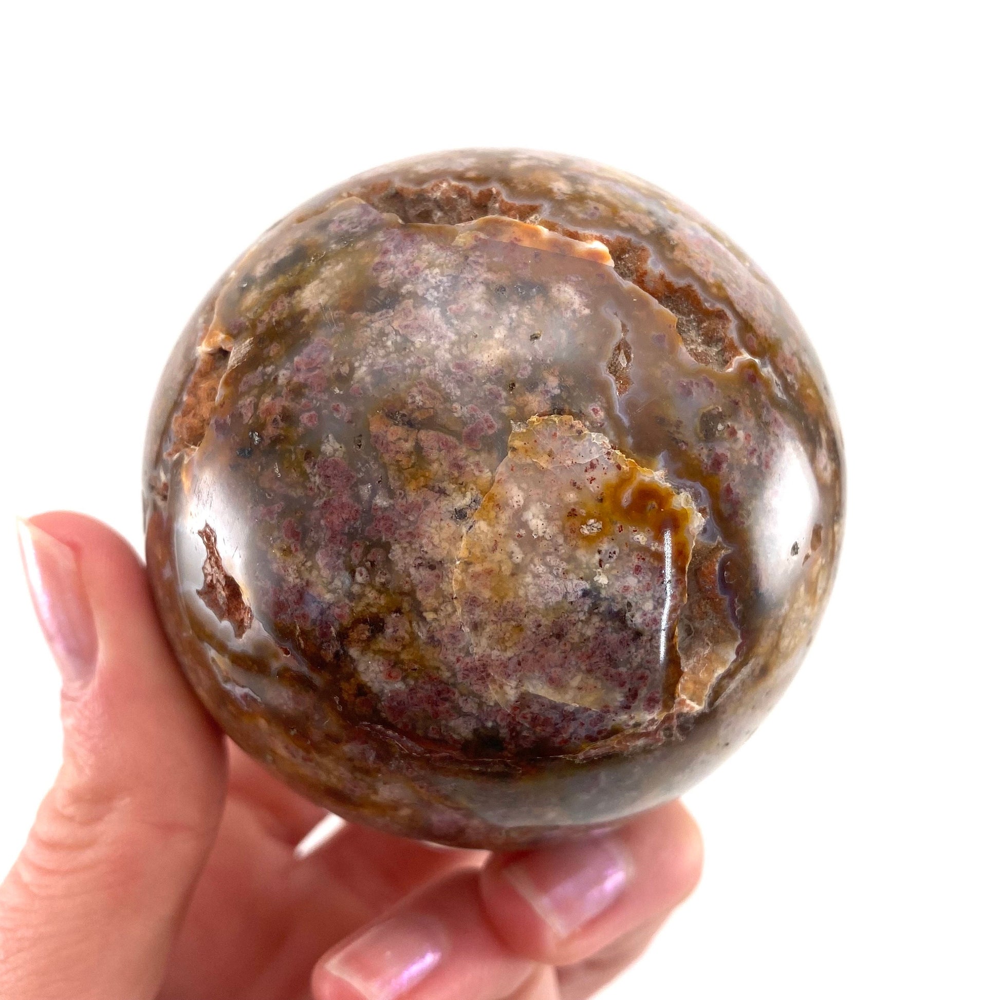 Druzy Cave Jasper sphere, crystal ball, ocean jasper, polished druzy jasper, ocean jasper ball