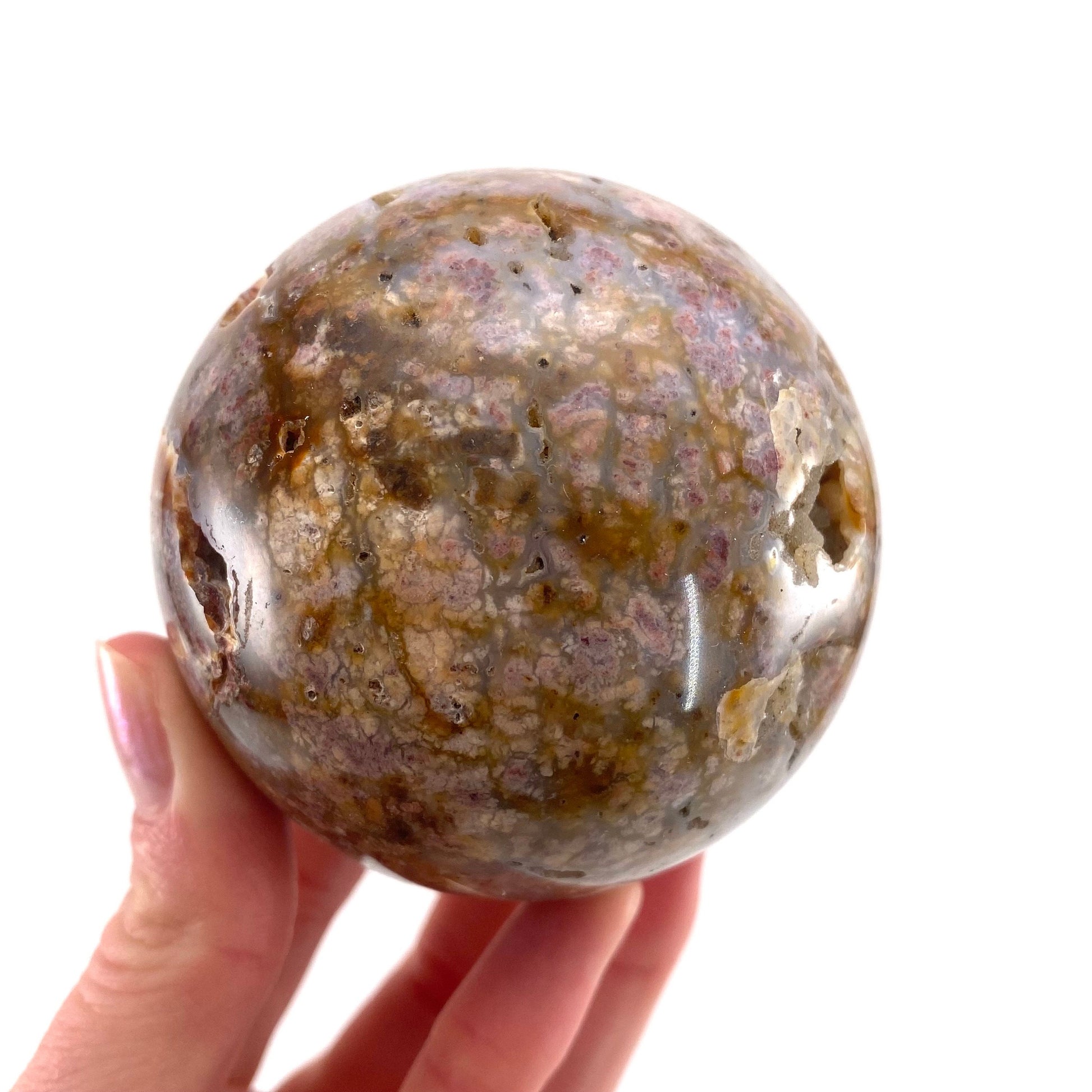 Druzy Cave Jasper sphere, crystal ball, ocean jasper, polished druzy jasper, ocean jasper ball