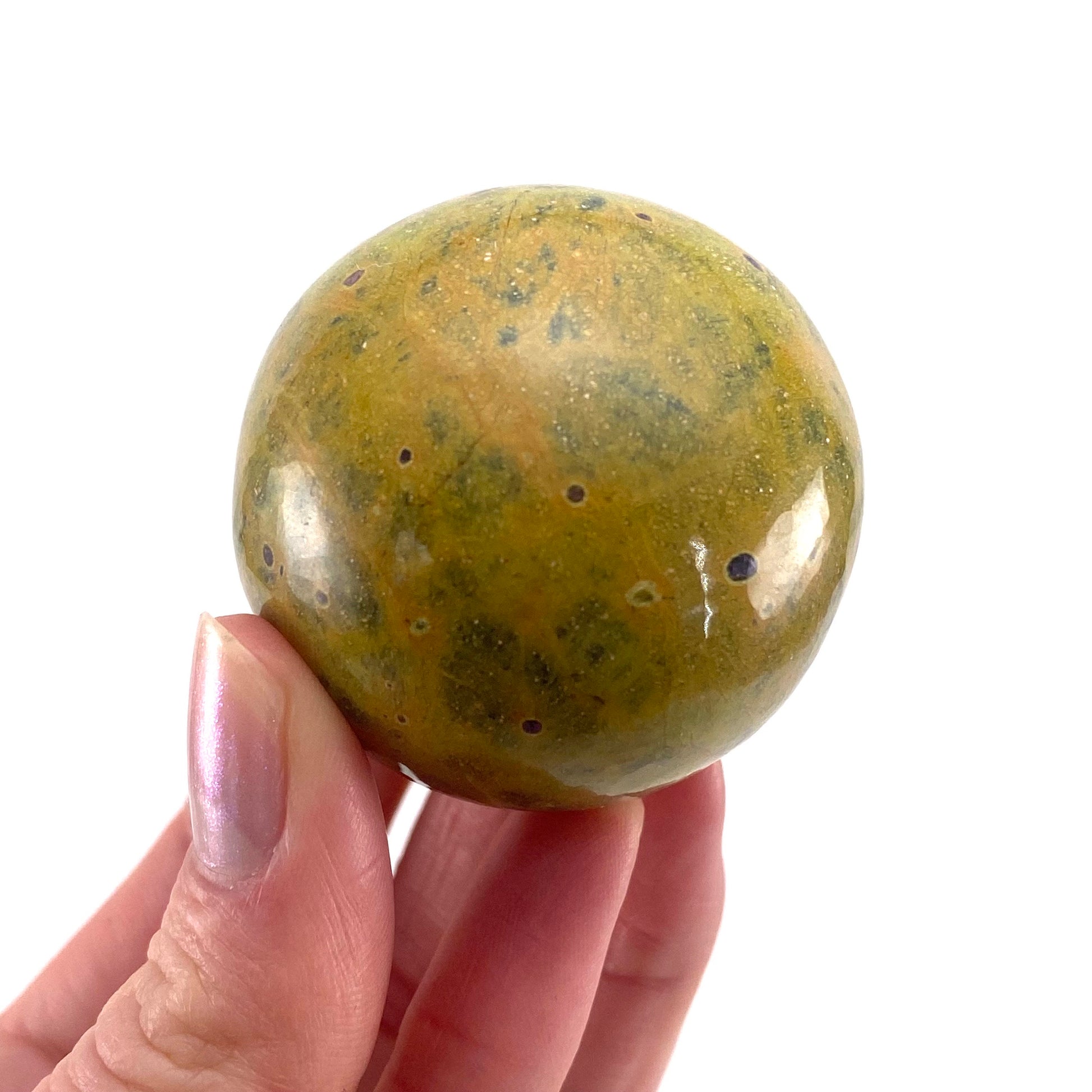 Rare! Atlantisite Sphere | Atlantisite ball, crystal ball, atlantisite crystal, polished stichtite in serpentine, rare crystals