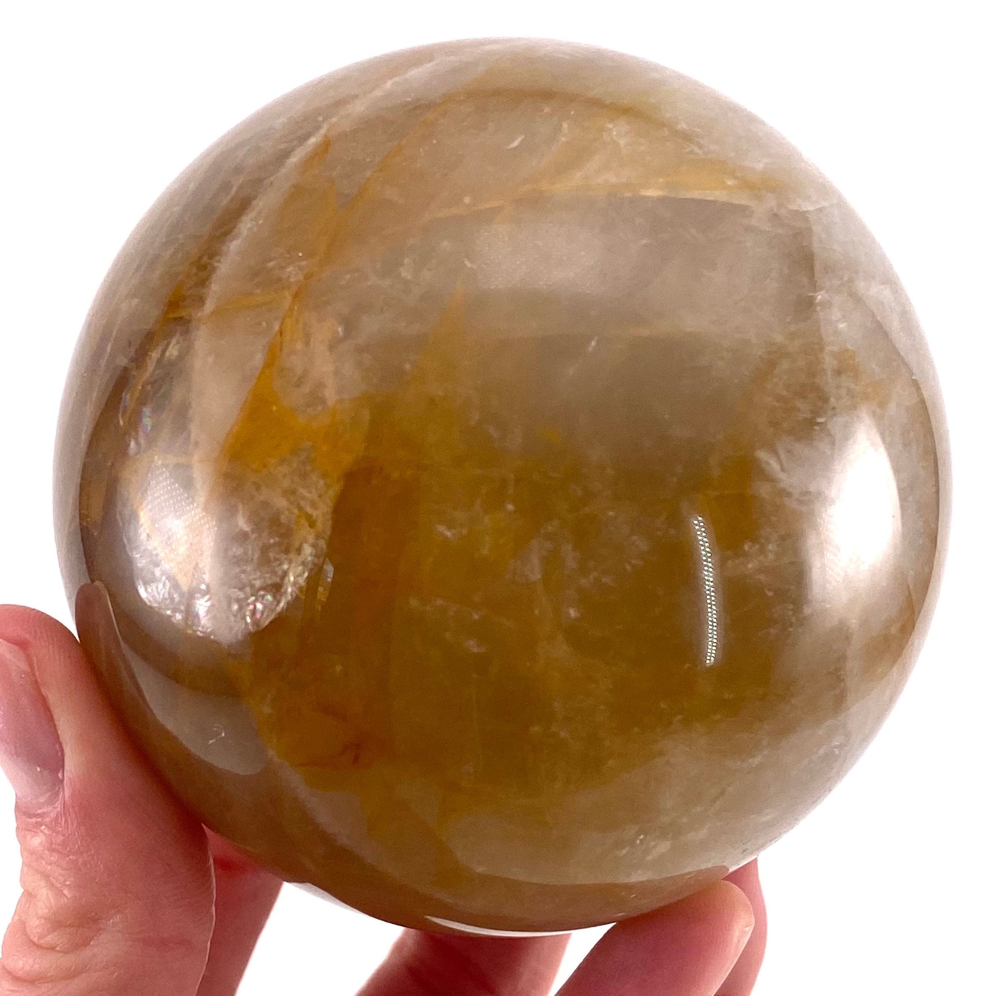 Golden Healer Quartz Sphere, crystal ball, hematoid quartz sphere, yellow Hematoid Quartz, golden healer