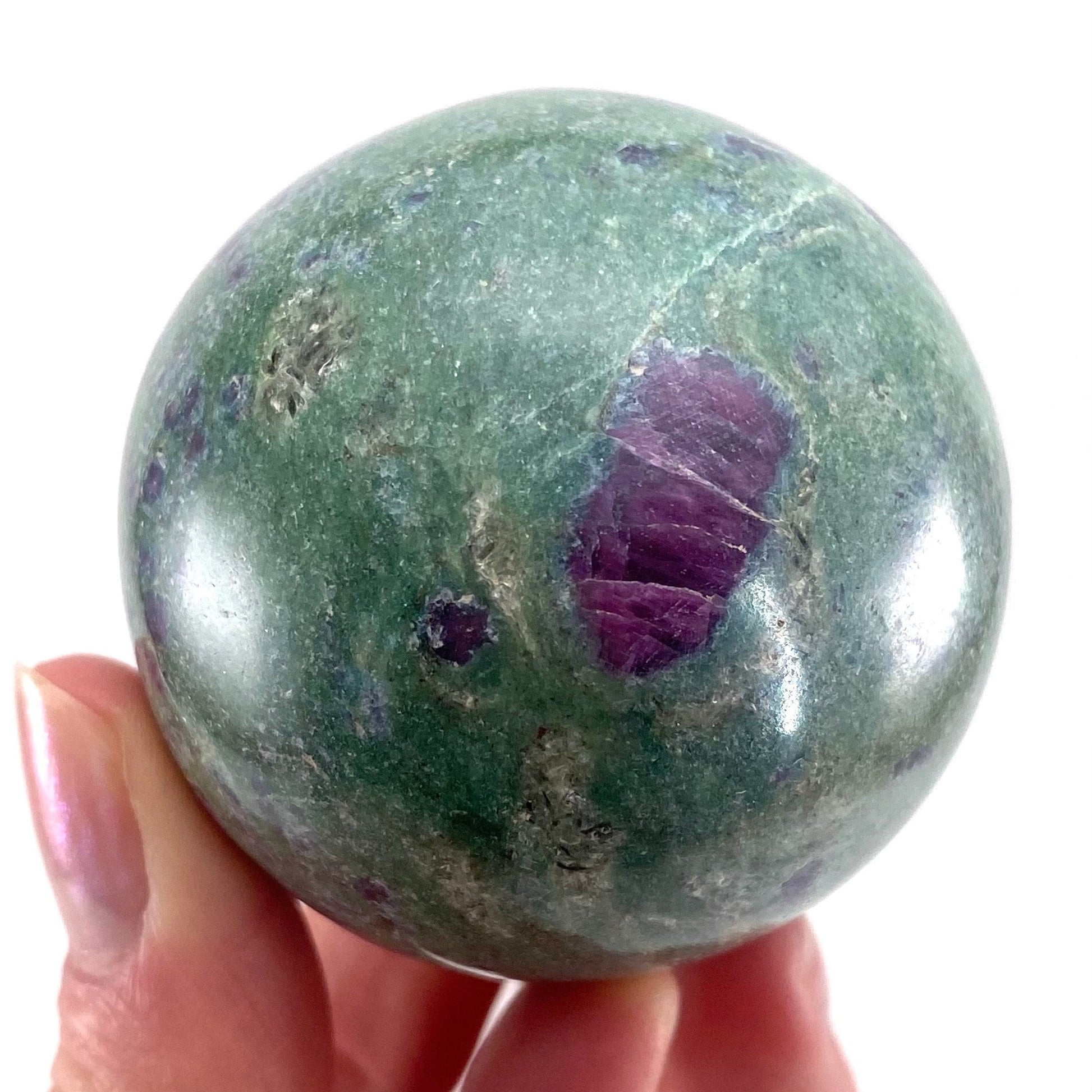 Ruby in Fuchsite Sphere (UV Reactive) | Ruby fuchsite crystal ball, polished ruby , crystal ball, crystal sphere