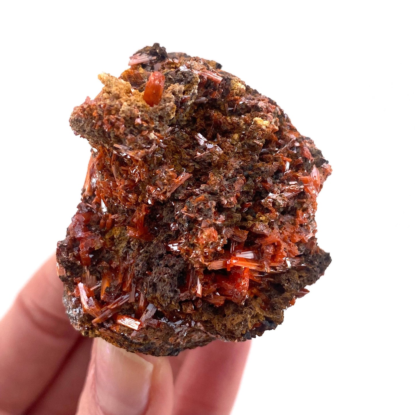 Crocoite Specimen (Australia), raw crocoite, crocoite crystal, orange crocoite, mineral specimen, rare minerals
