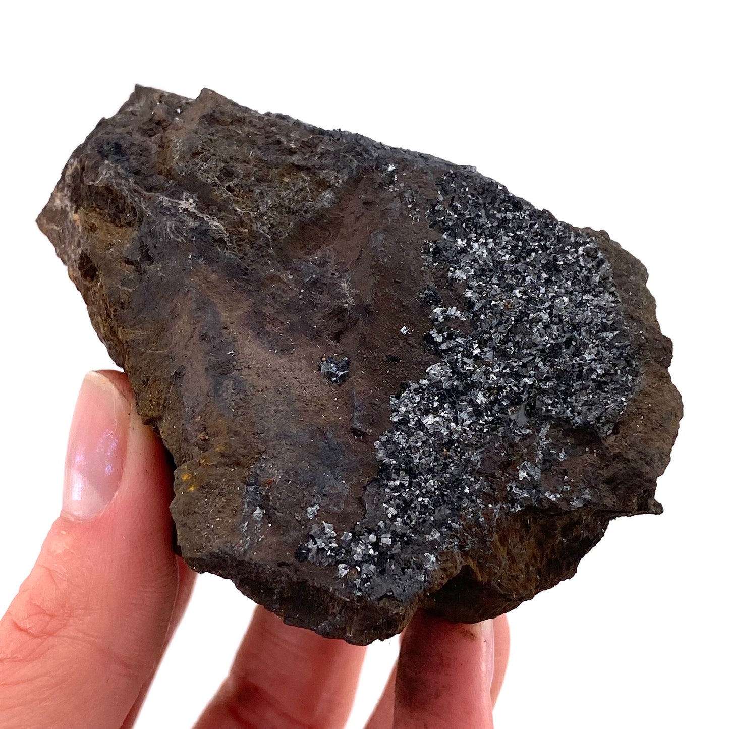 Pyrolusite Specimen (Australia), raw pyrolusite, pyrolusite crystal, metallic pyrolusite