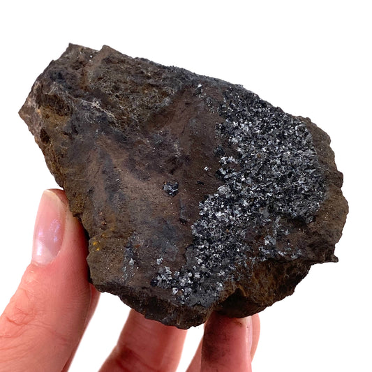 Pyrolusite Specimen (Australia), raw pyrolusite, pyrolusite crystal, metallic pyrolusite