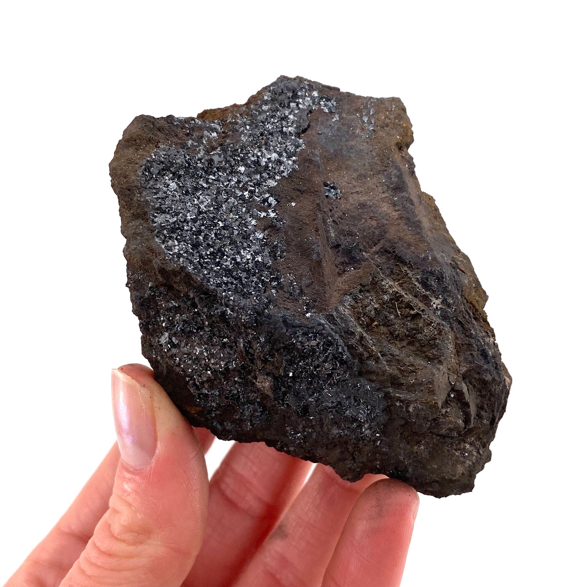 Pyrolusite Specimen (Australia), raw pyrolusite, pyrolusite crystal, metallic pyrolusite