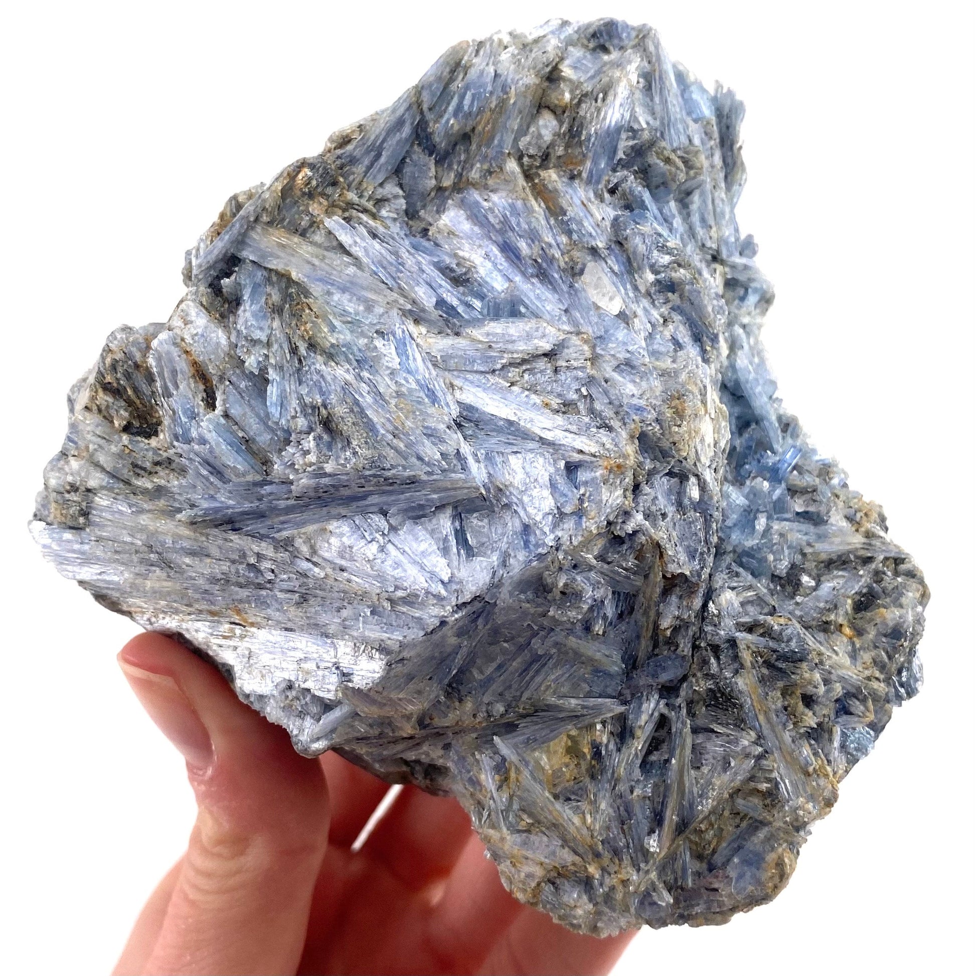 Blue Kyanite Cluster in Matrix (Zimbabwe), raw blue kyanite, blue kyanite crystal