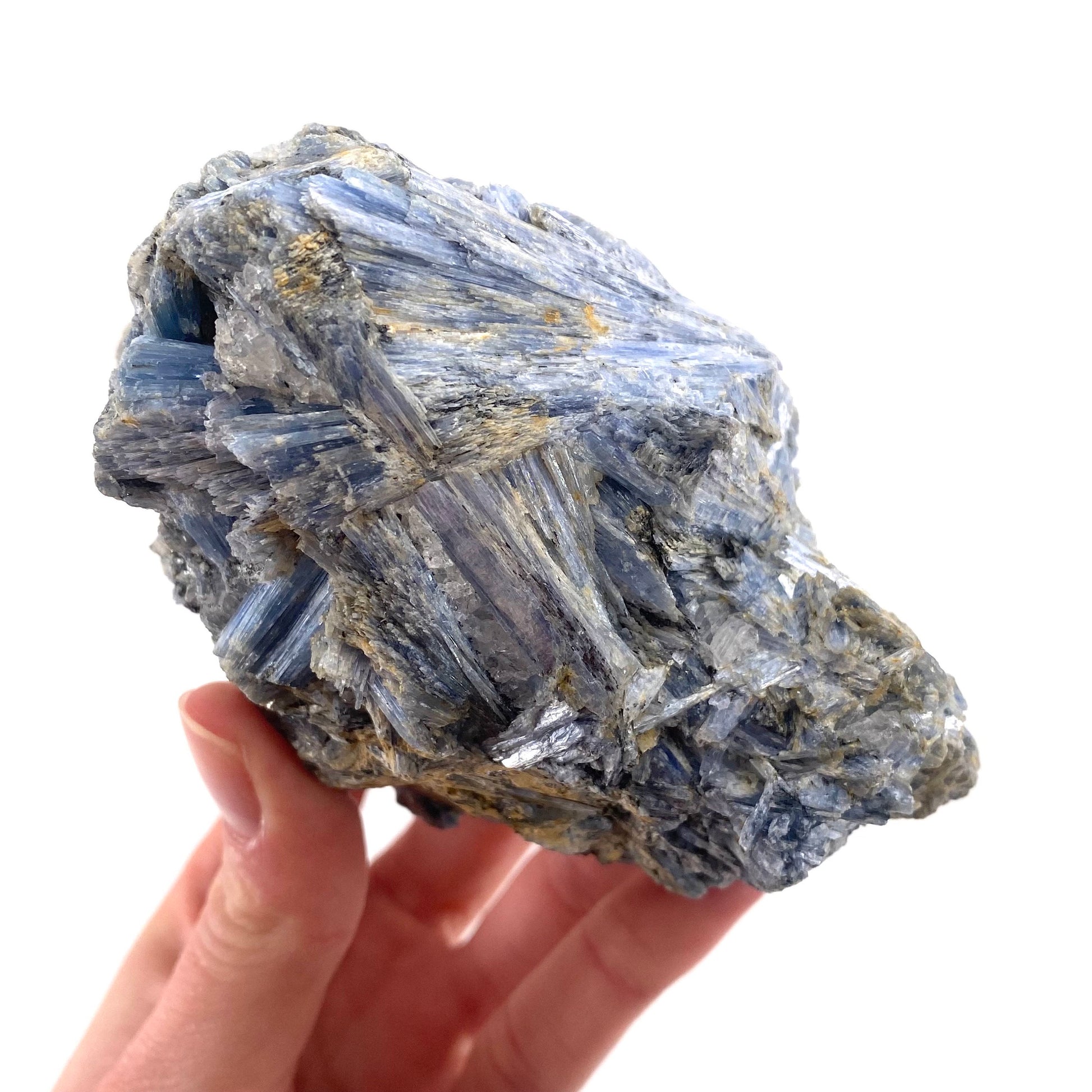 Blue Kyanite Cluster in Matrix (Zimbabwe), raw blue kyanite, blue kyanite crystal
