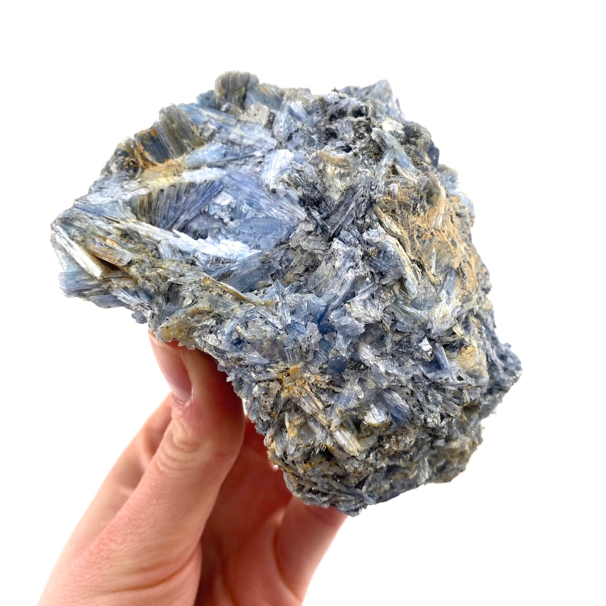 Blue Kyanite Cluster in Matrix (Zimbabwe), raw blue kyanite, blue kyanite crystal