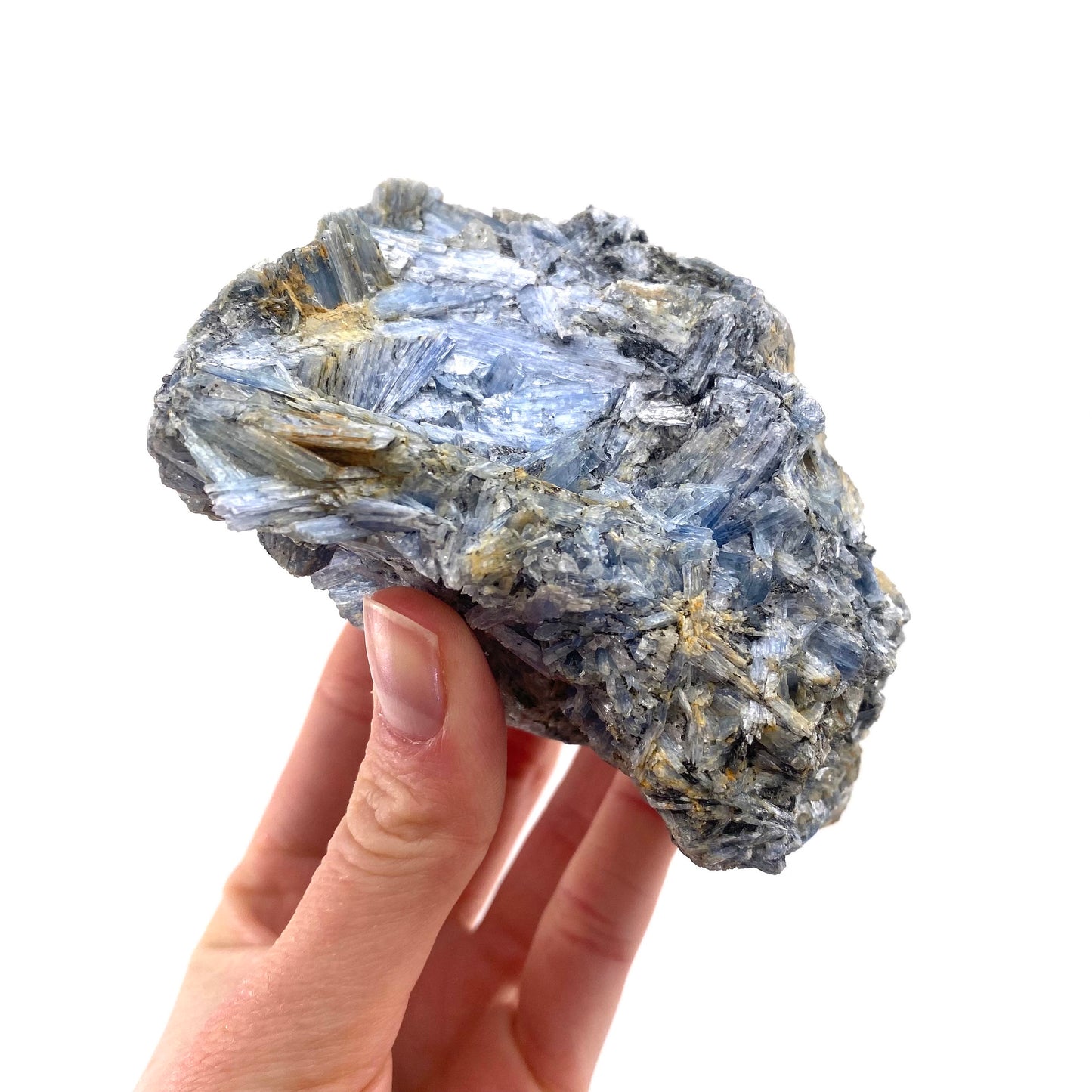 Blue Kyanite Cluster in Matrix (Zimbabwe), raw blue kyanite, blue kyanite crystal