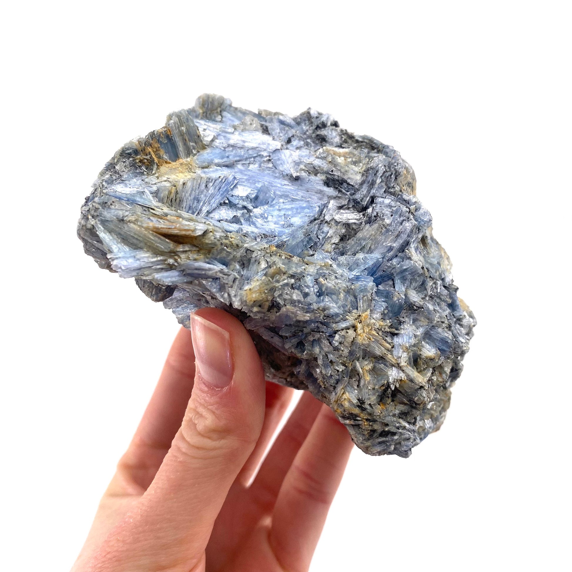 Blue Kyanite Cluster in Matrix (Zimbabwe), raw blue kyanite, blue kyanite crystal