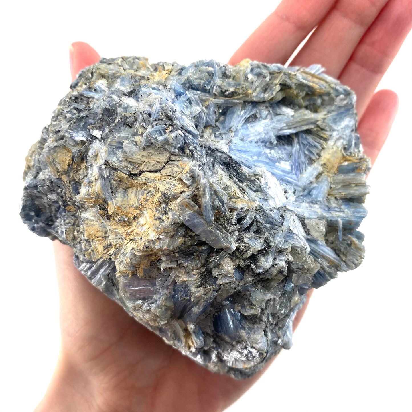 Blue Kyanite Cluster in Matrix (Zimbabwe), raw blue kyanite, blue kyanite crystal