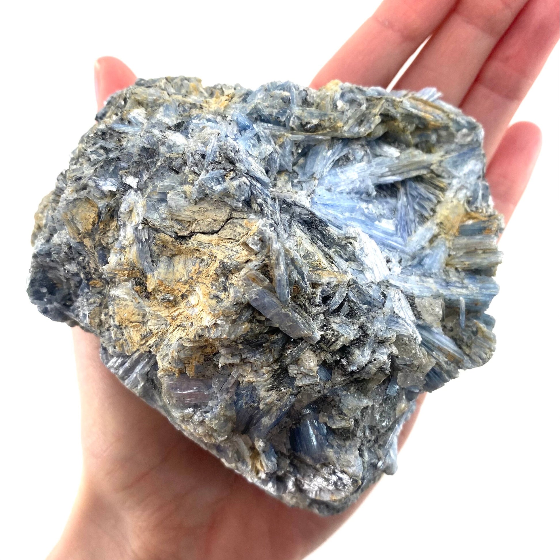 Blue Kyanite Cluster in Matrix (Zimbabwe), raw blue kyanite, blue kyanite crystal