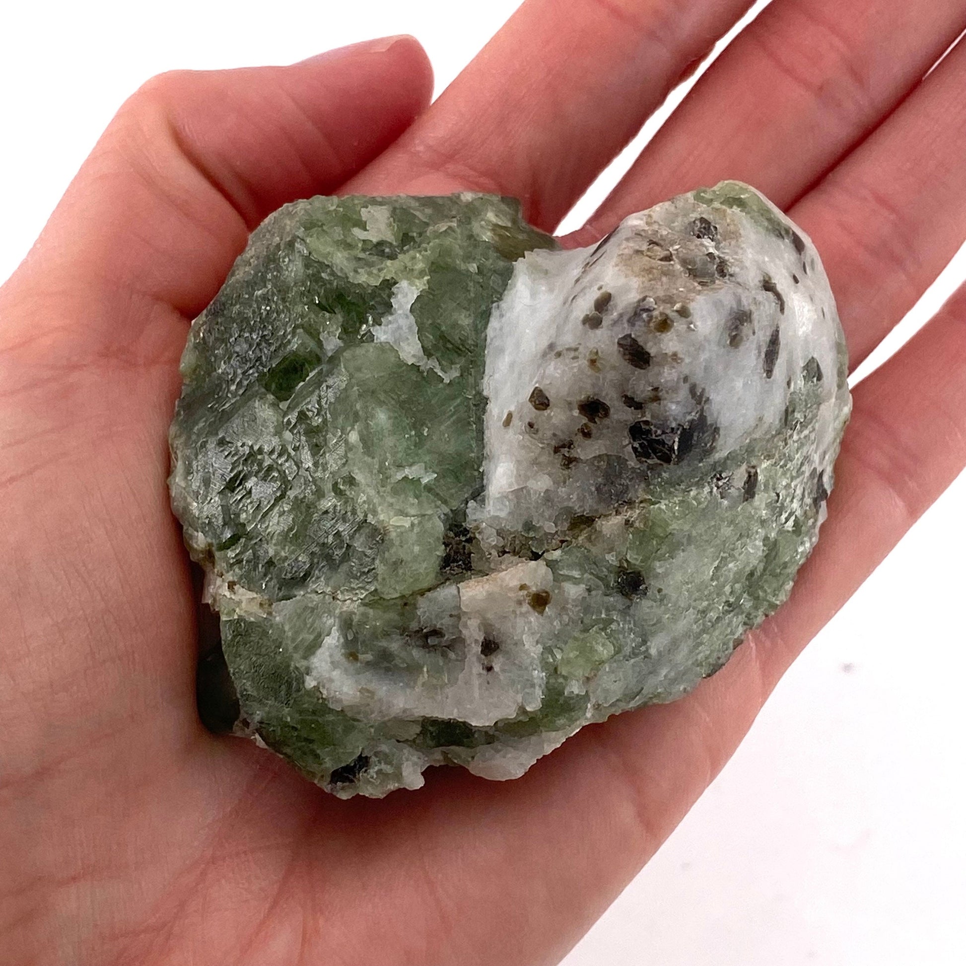 Diopside on Calcite (Afghanistan) | chrome diopside, diopside specimen, green diopside, diopside crystal, mineral specimen, crystal