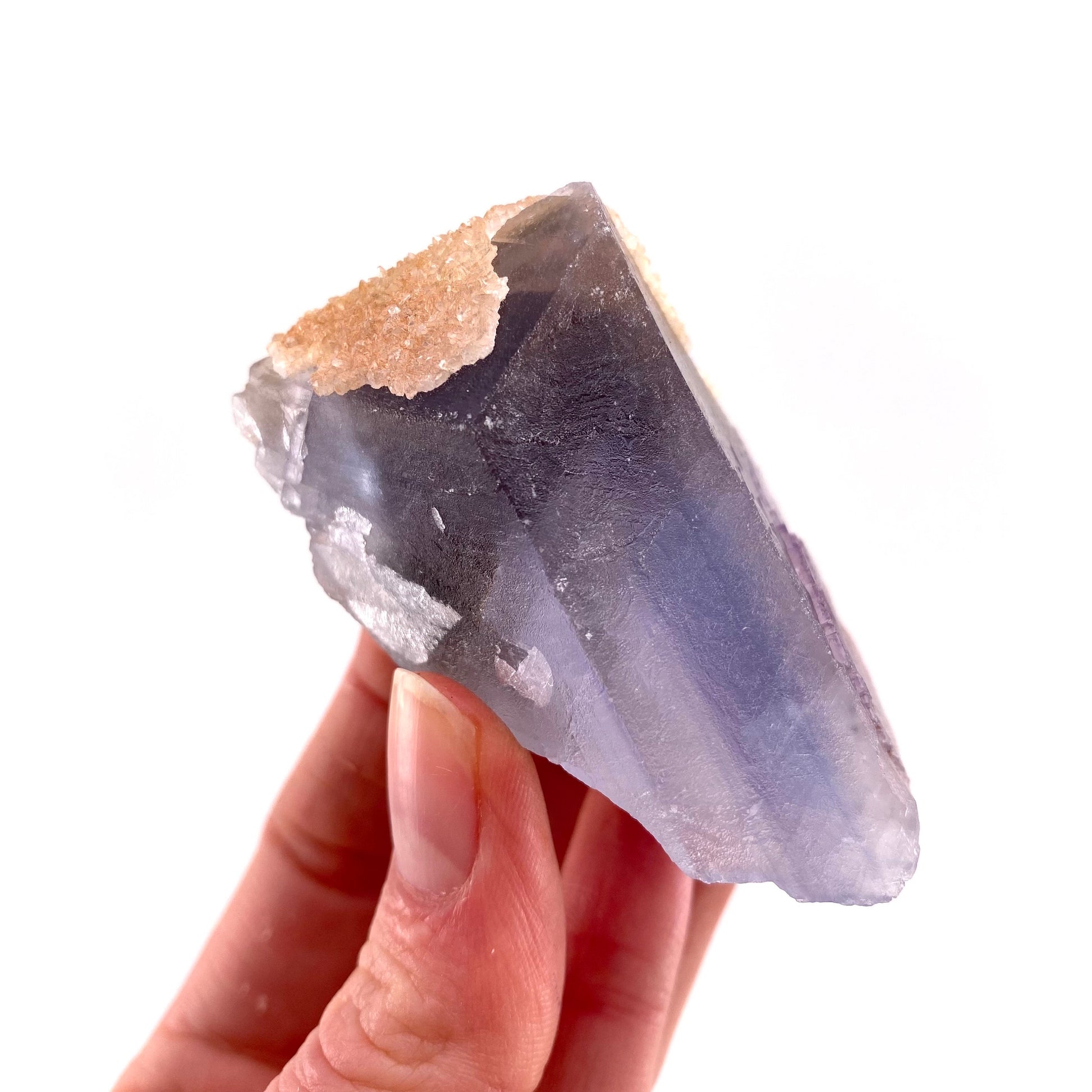 Purple Cubic Fluorite with Calcite (Pakistan) | purple fluorite, raw fluorite, fluorite cluster, purple fluorite