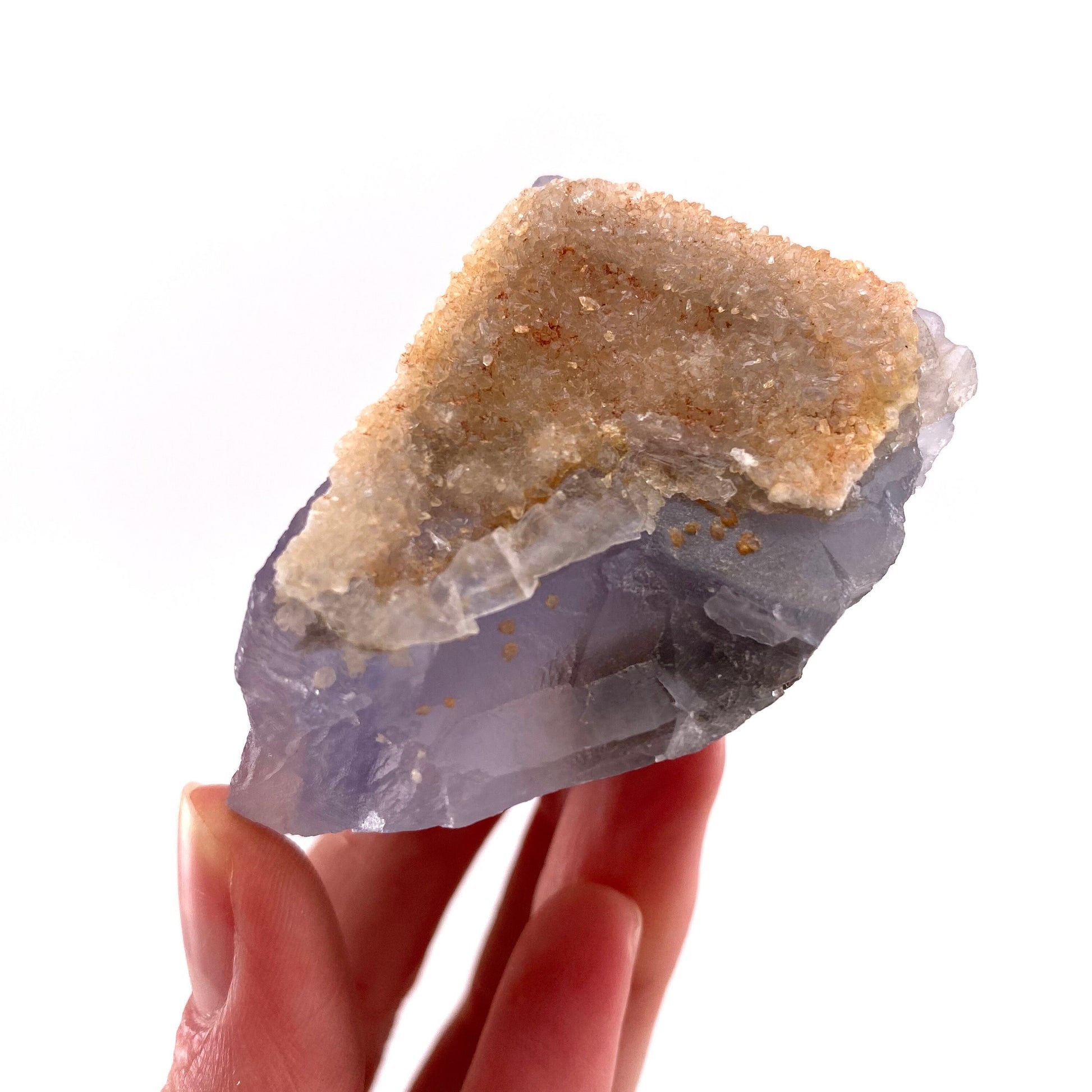 Purple Cubic Fluorite with Calcite (Pakistan) | purple fluorite, raw fluorite, fluorite cluster, purple fluorite