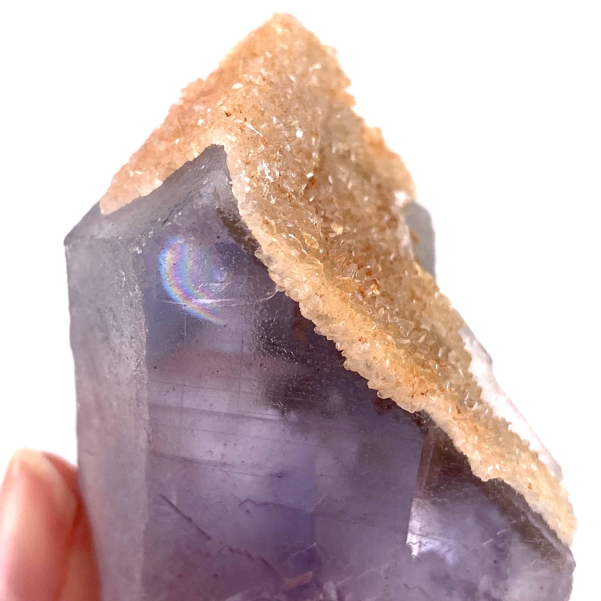 Purple Cubic Fluorite with Calcite (Pakistan) | purple fluorite, raw fluorite, fluorite cluster, purple fluorite