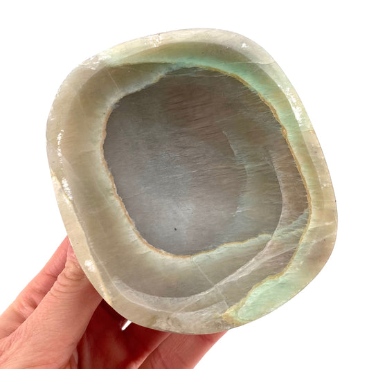 Garnierite bowl, natural garnierite , polished garnierite bowl, garnierite bowl, crystal bowl, trinket dish